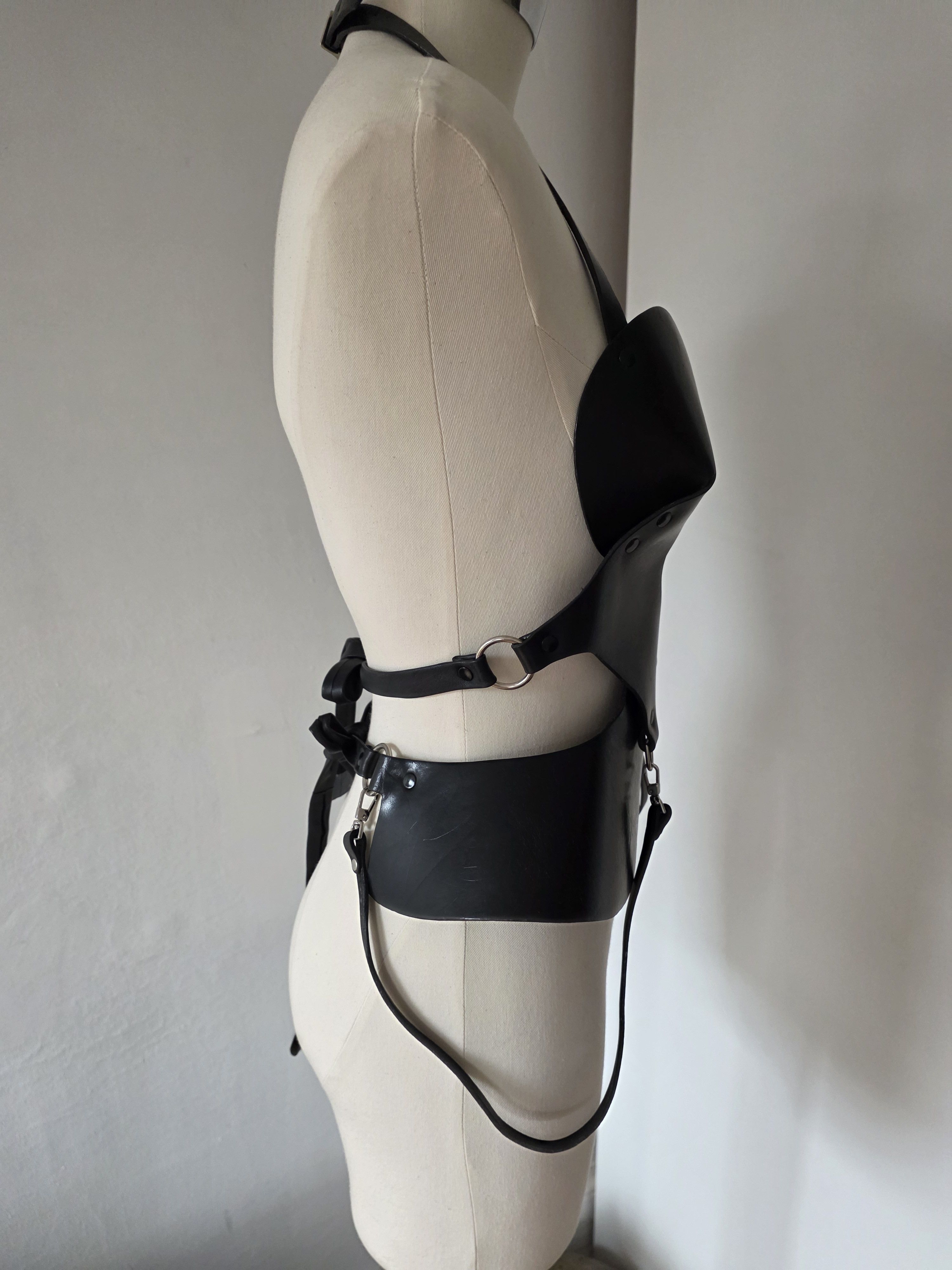 Other Zana Bayne Black Leather Harness Corset Bustier Avant Garde Size ONE SIZE - 8 Thumbnail