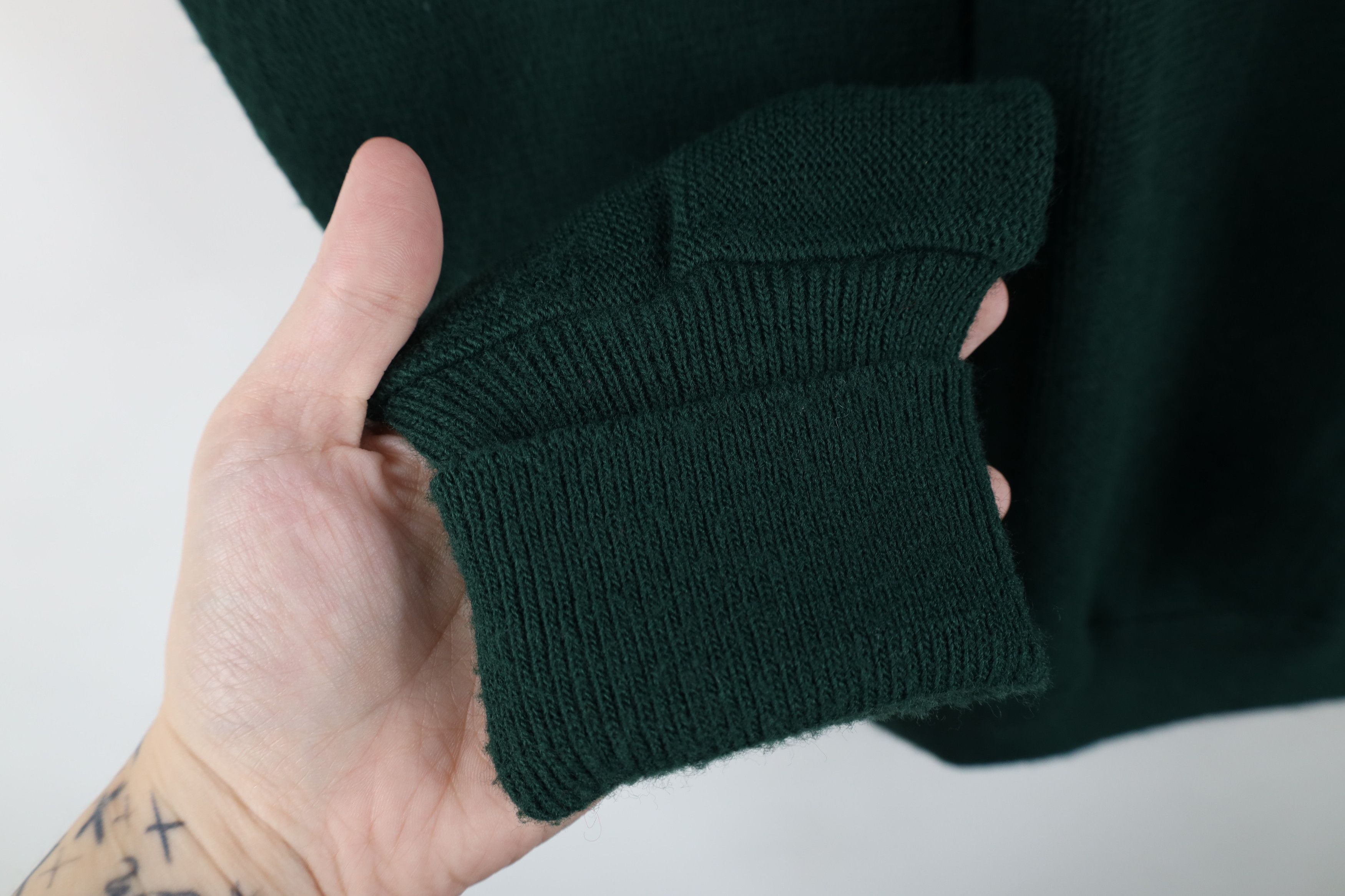 Vintage Vintage 90s Streetwear Blank Knit V-Neck Sweater Green USA Size US S / EU 44-46 / 1 - 4 Thumbnail