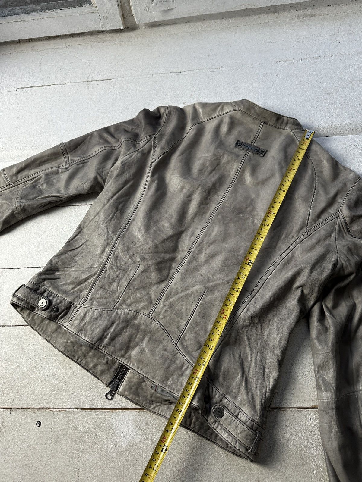 Other 🚨Y2K RICK OWENS TYPE DIRTY SLIM FIT ZIP LEATHER JACKET Size S / US 4 / IT 40 - 15 Thumbnail