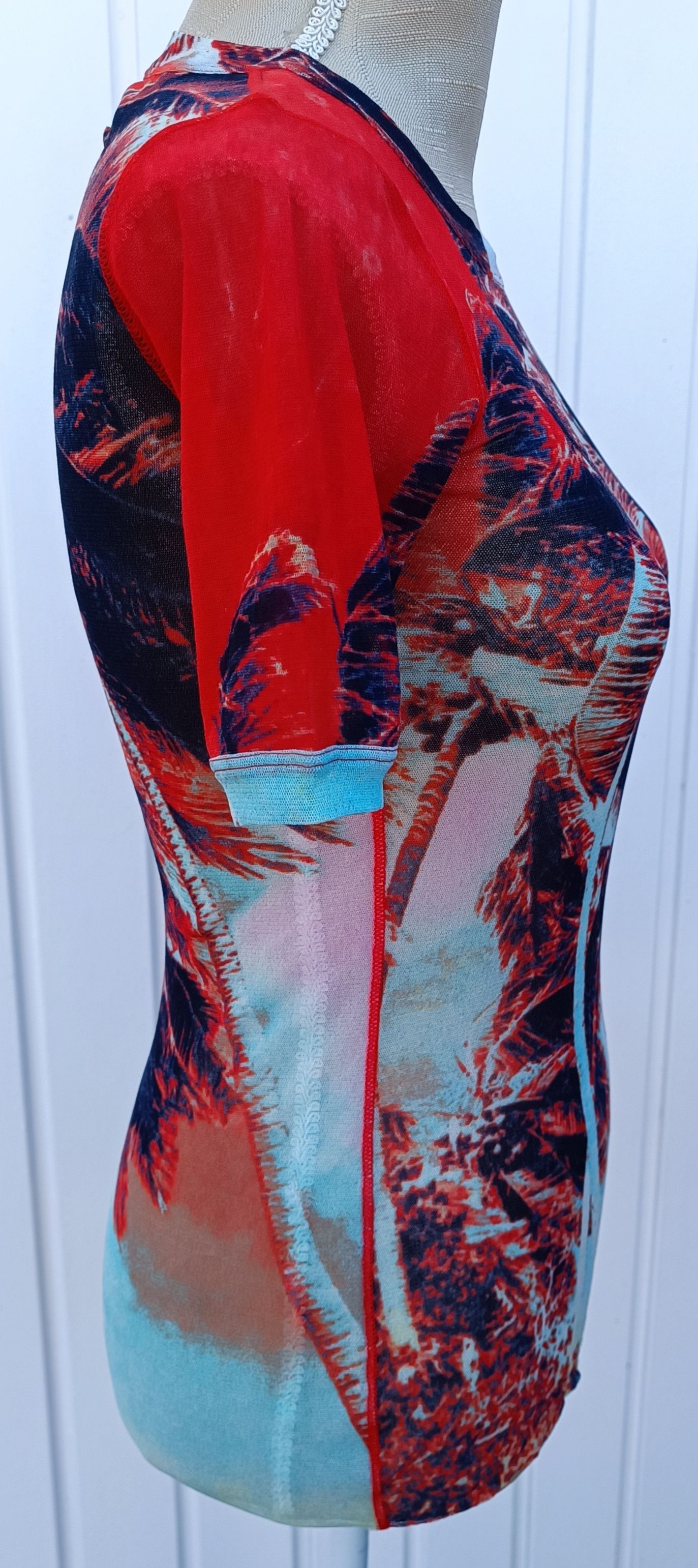 Jean Paul Gaultier Palm trees nylon mesh t-shirt Size US XS / EU 42 / 0 - 8 Thumbnail
