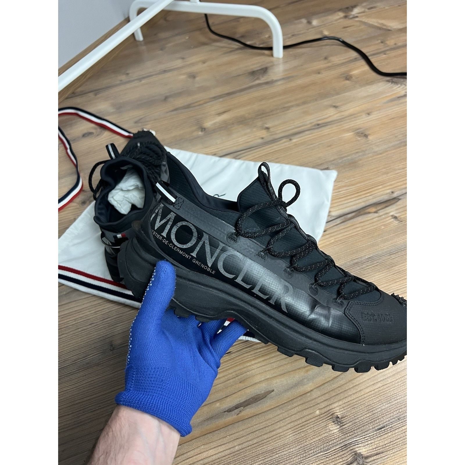 Moncler MINT! MONCLER TRAILGRIP LITE2 Vibram Ripstop Black Sneakers Size US 10.5 / EU 43-44 - 7 Thumbnail