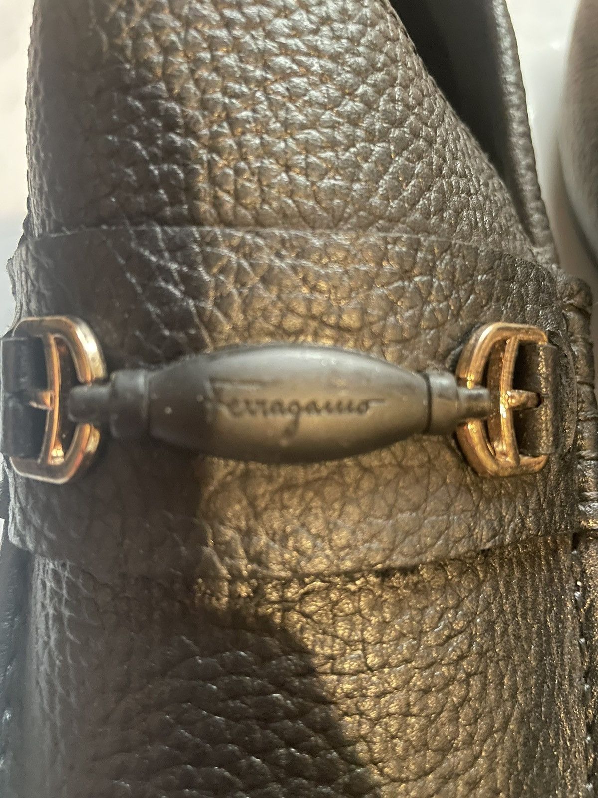 Salvatore Ferragamo Salvatore Ferragamo Black Leather Slip On (14) Size US 14 / EU 47 - 6 Thumbnail