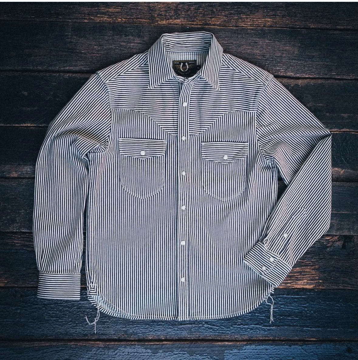 Freenote Cloth Packard Indigo Hickory Stripe 11oz shirt Size US XL / EU 56 / 4 - 1 Thumbnail