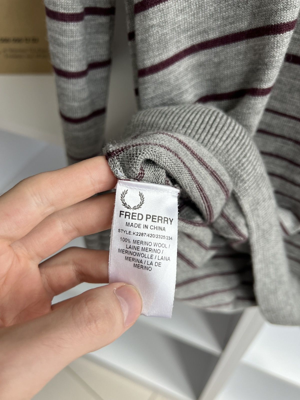 Fred Perry × Vintage Vintage Fred Perry V-neck sweater Size US L / EU 52-54 / 3 - 9 Thumbnail