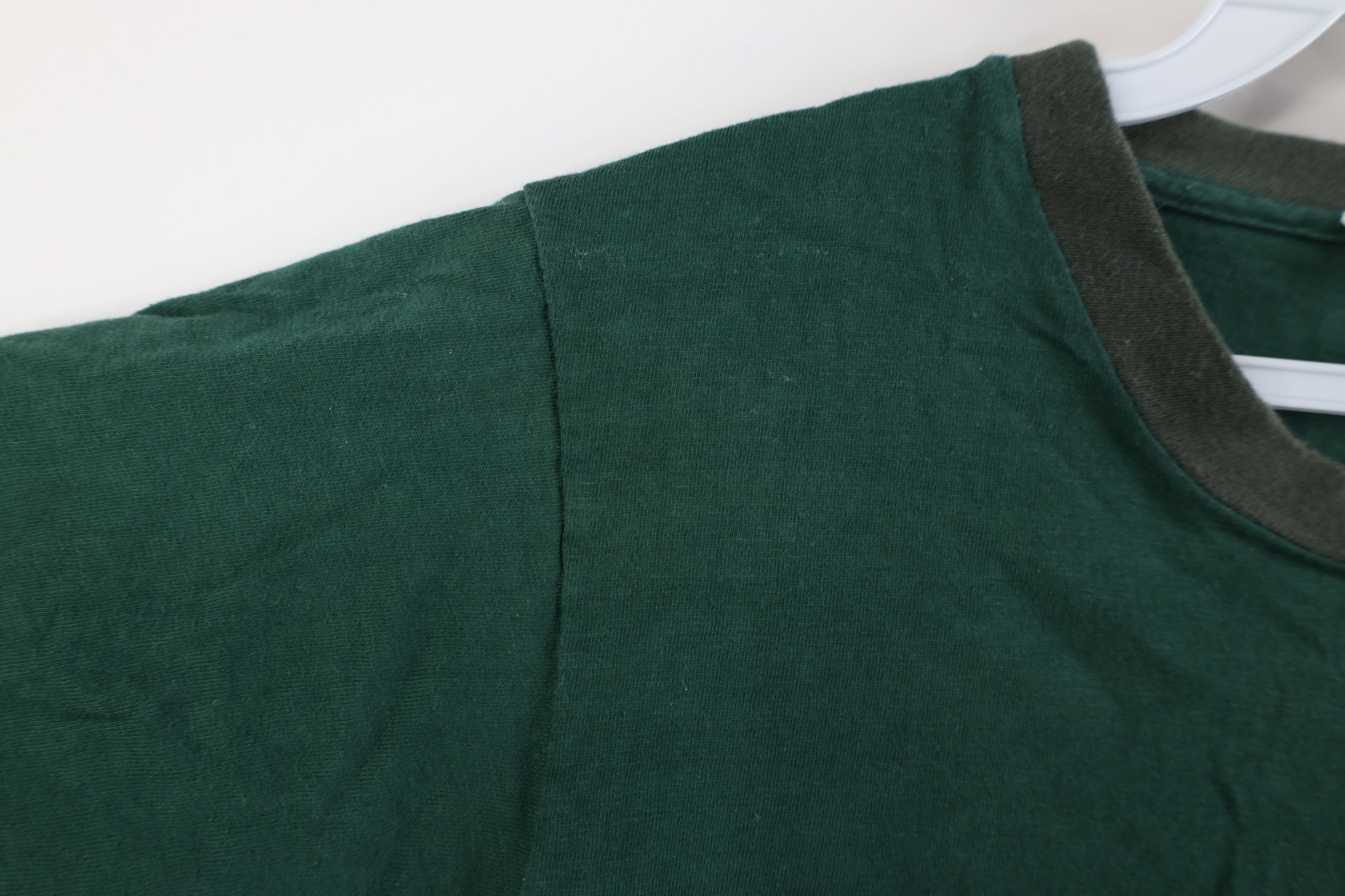 Vintage Vintage 70s Streetwear Blank Ringer T-Shirt Green Cotton USA Size US L / EU 52-54 / 3 - 7 Thumbnail