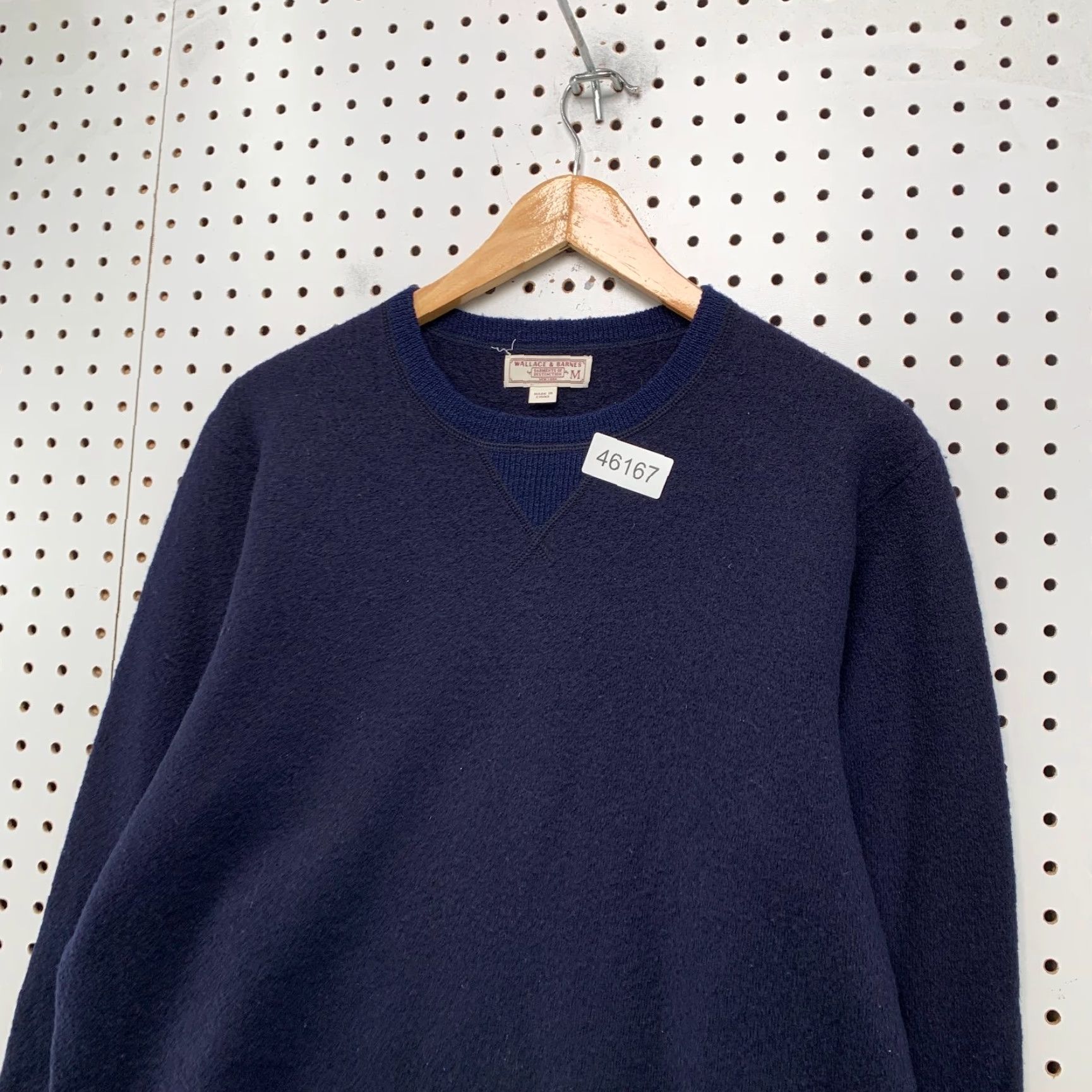 Wallace & Barnes Wallace & Barnes Wool Sweater Mens M Navy Blue Crewneck Retro V Notch Shirt Mens Regular Knit Pullover Winter Fall Clothing Size US M / EU 48-50 / 2 - 6 Thumbnail