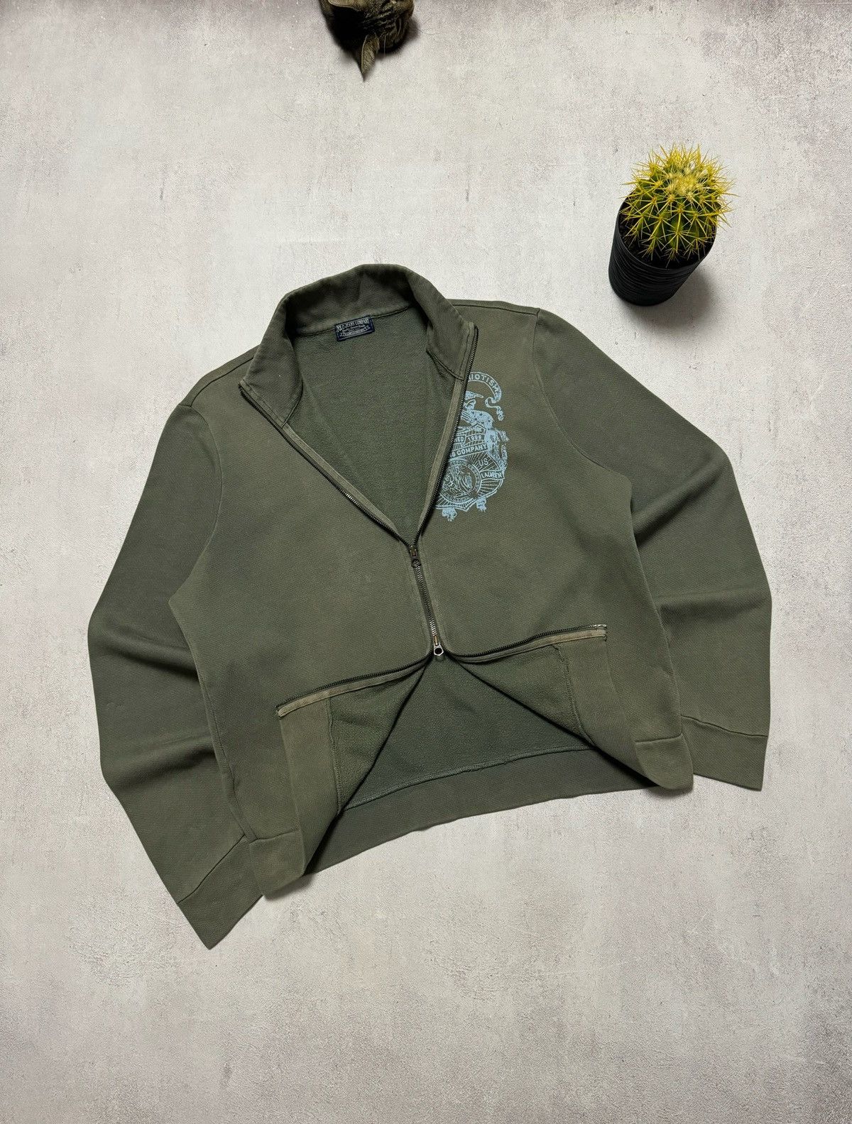 Polo Ralph Lauren × Vintage Vintage Polo Jeans Company Ralph Lauren Sweatshirt Zip Baggy Size US L / EU 52-54 / 3 - 7 Thumbnail