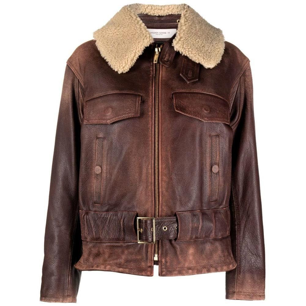 GOLDEN GOOSE WOMEN LEATHER JACKET SIZE 42