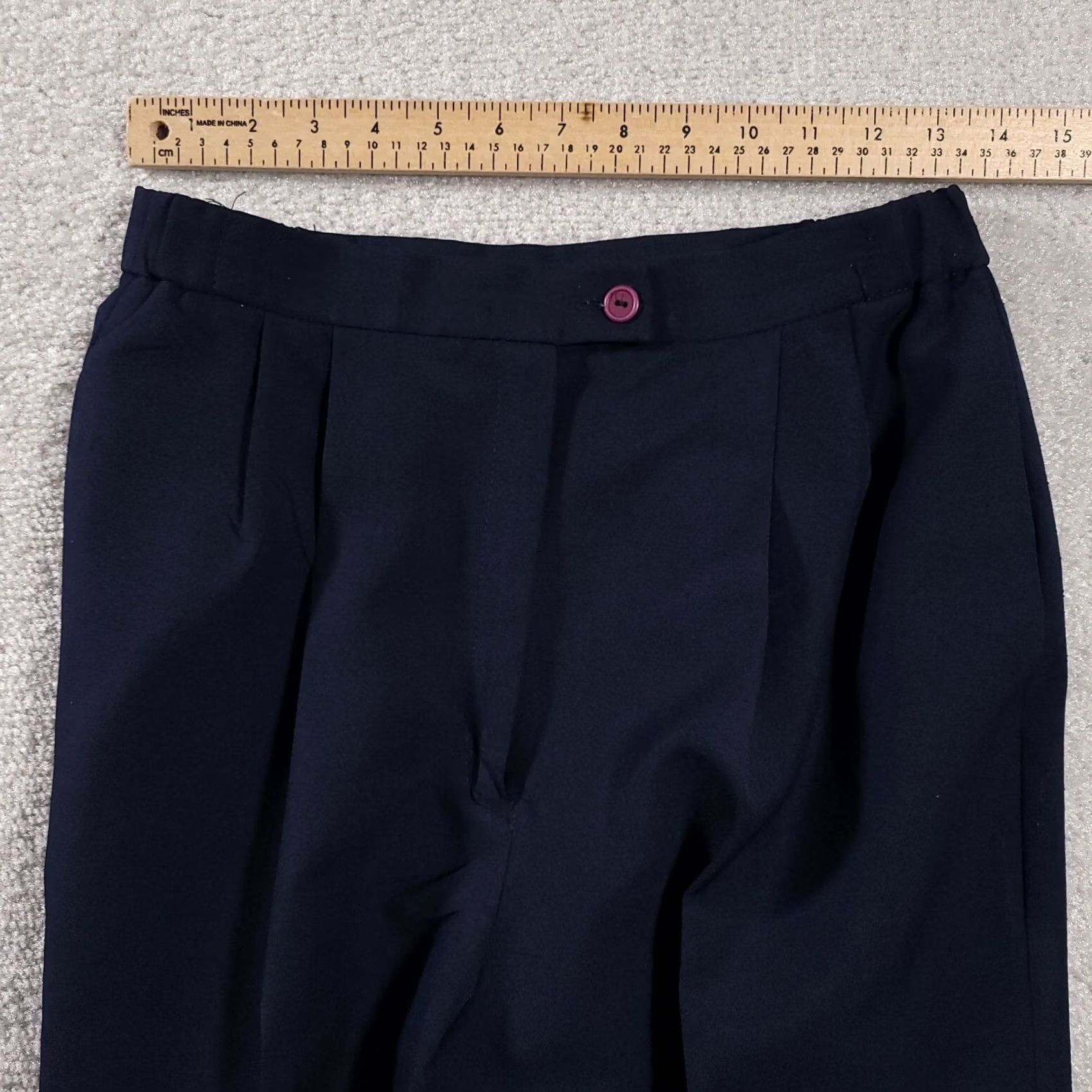 Vintage VINTAGE Lilly Ann Collection Blue Pleated Pants 27x25 Ladies Union Made In USA Size 26" / US 2 / IT 38 - 3 Thumbnail