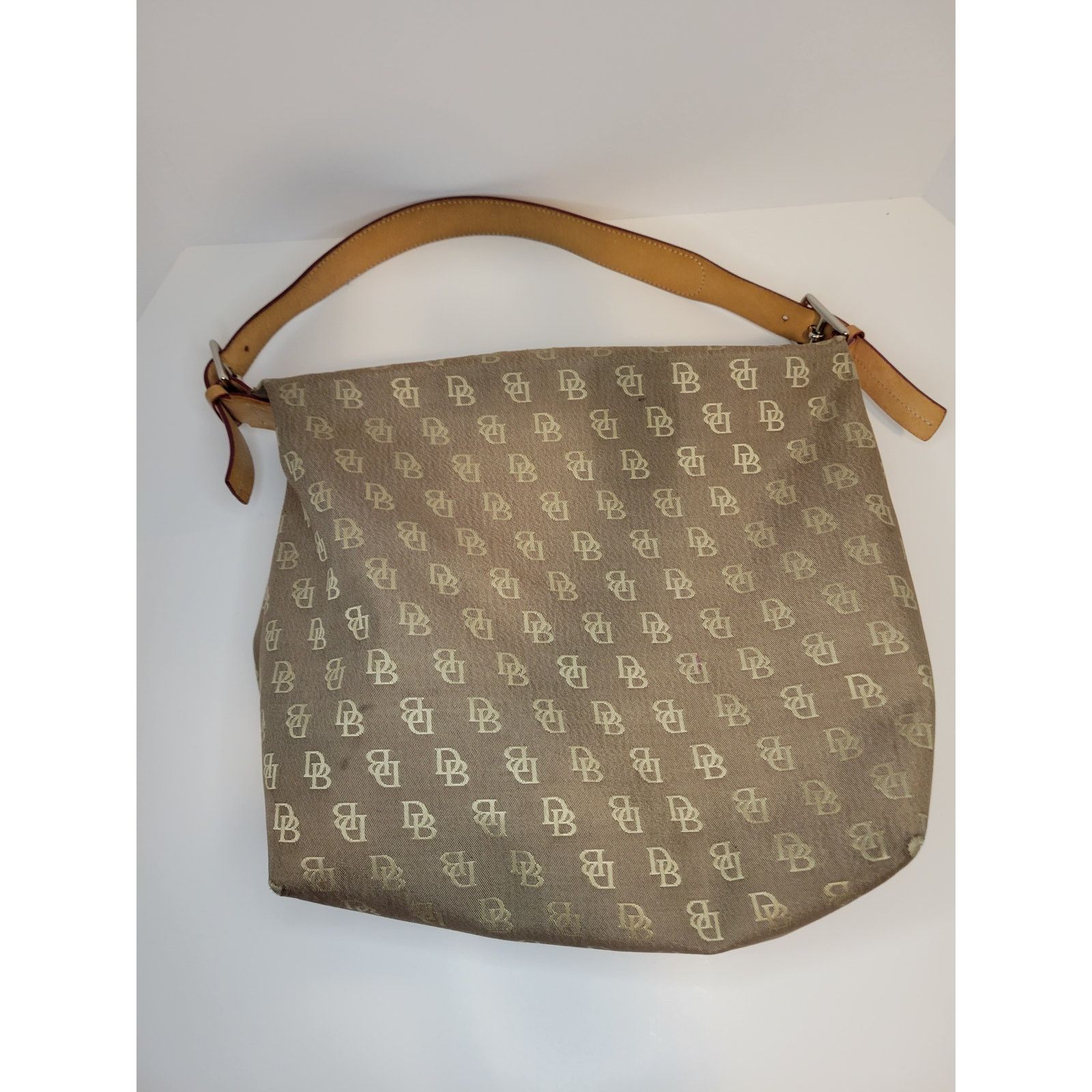 Dooney & Bourke Authentic Dooney & Bourke Brown Canvas Leather Handbag Size ONE SIZE - 2 Thumbnail