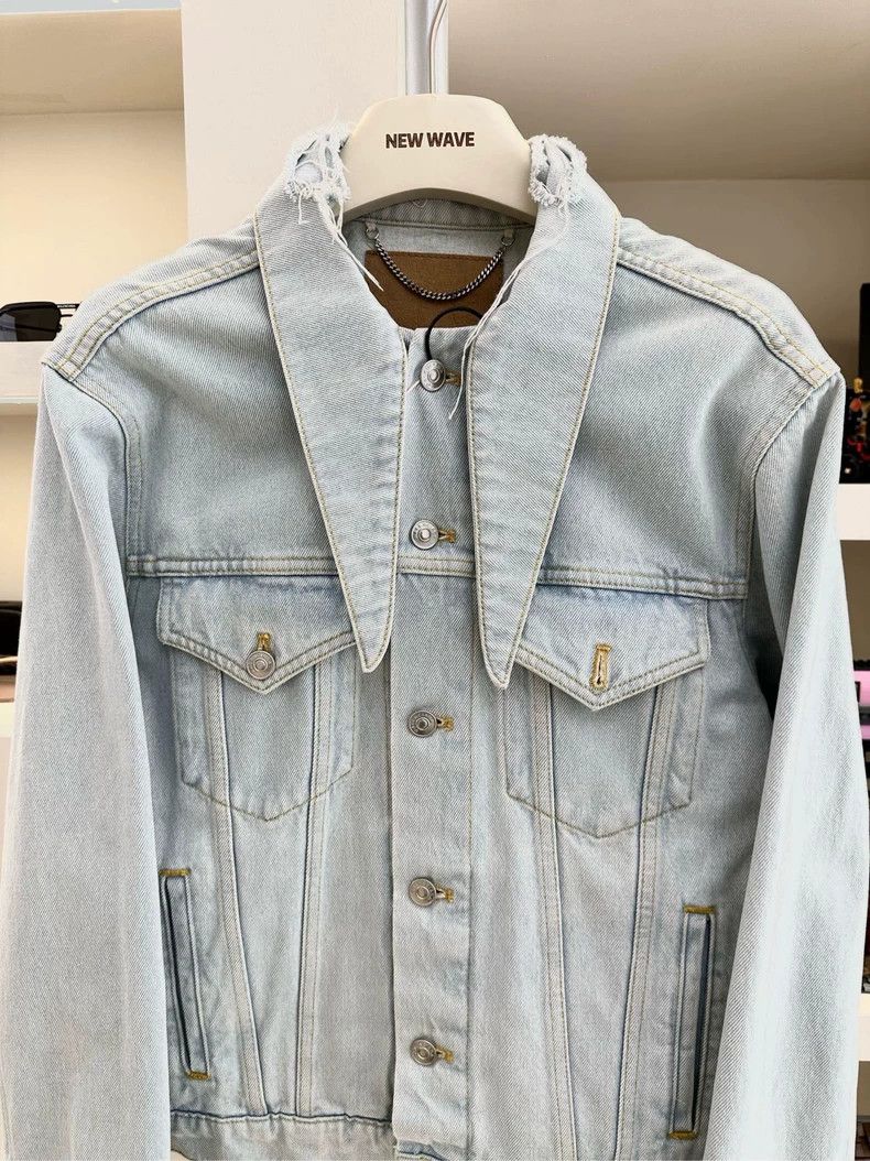Balenciaga Balenciaga size 38 Light blue bow-tie denim jacket 2501-Nex Size US M / EU 48-50 / 2 - 3 Thumbnail