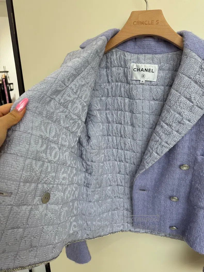 Chanel Chanel 21k lilac short tweed coat Size XS / US 0-2 / IT 36-38 - 5 Thumbnail