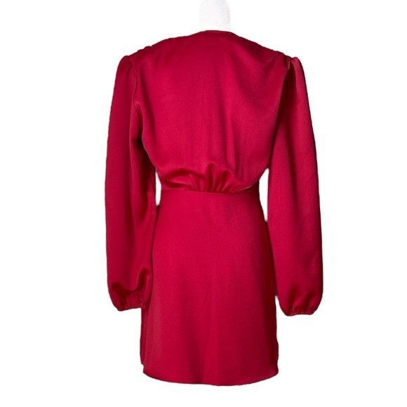 Sandro Sandro Leana Faux-Wrap Mini Dress Red 36 Size XS / US 0-2 / IT 36-38 - 3 Thumbnail