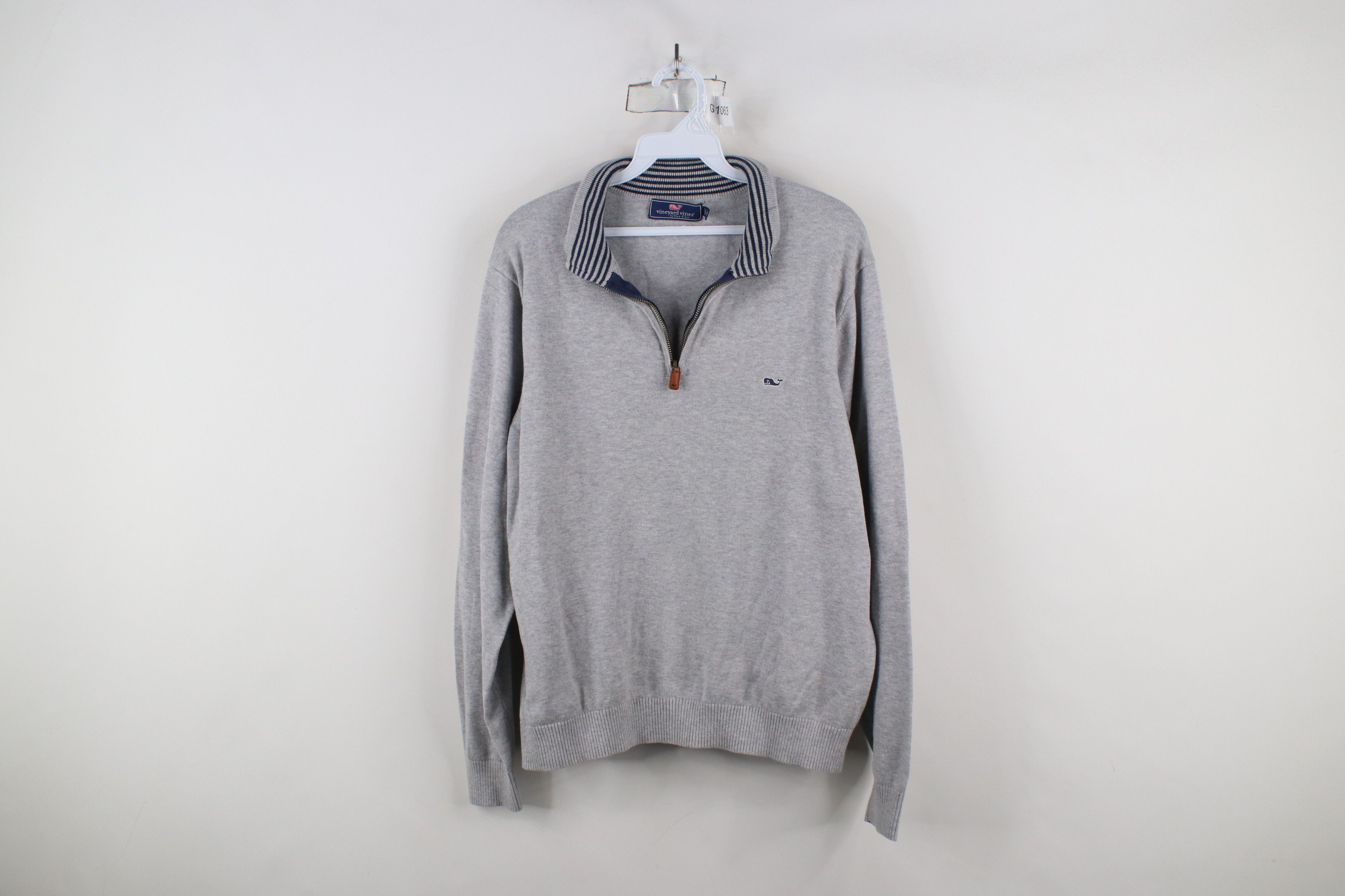 Vineyard Vines × Vintage Vineyard Vines Cotton Knit Half Zip Pullover Sweater Gray Size US M / EU 48-50 / 2 - 1 Thumbnail