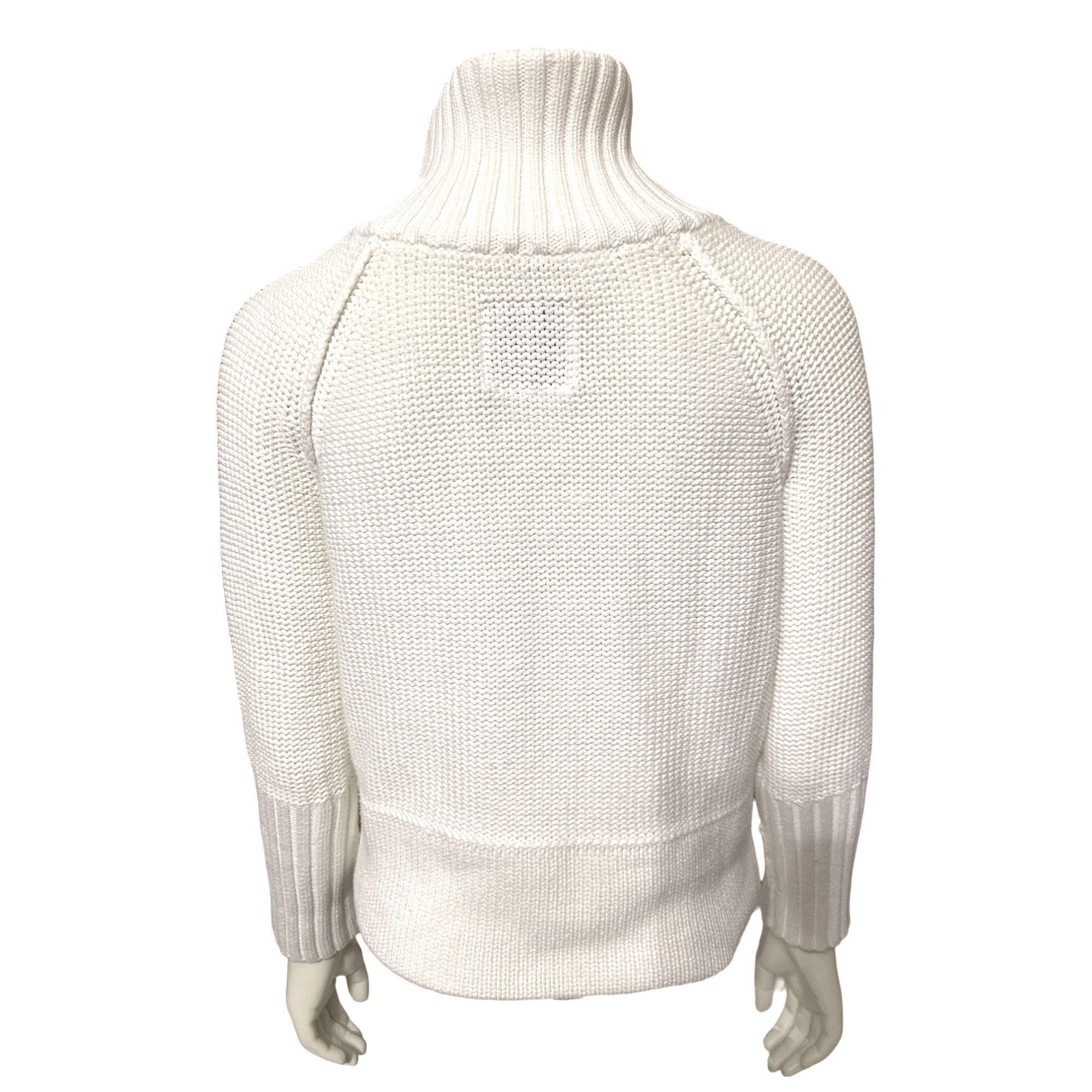 American Eagle Outfitters American Eagle Outfitters White Cotton Knit Zip Sweater With Size S / US 4 / IT 40 - 3 Thumbnail