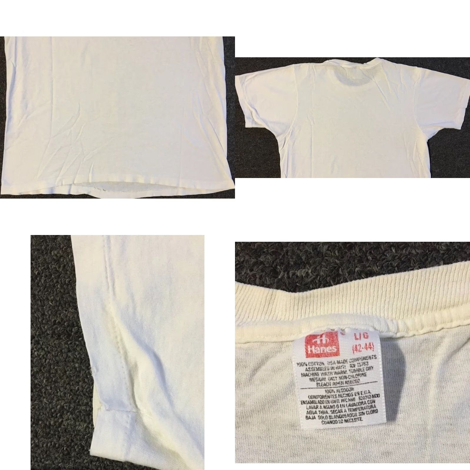 Hanes Vtg Hanes Shirt 90s Grunge Biker Punk Skate Surf Trucker Distressed S Mens White Casual T-Shirt Size S Size US S / EU 44-46 / 1 - 9 Thumbnail