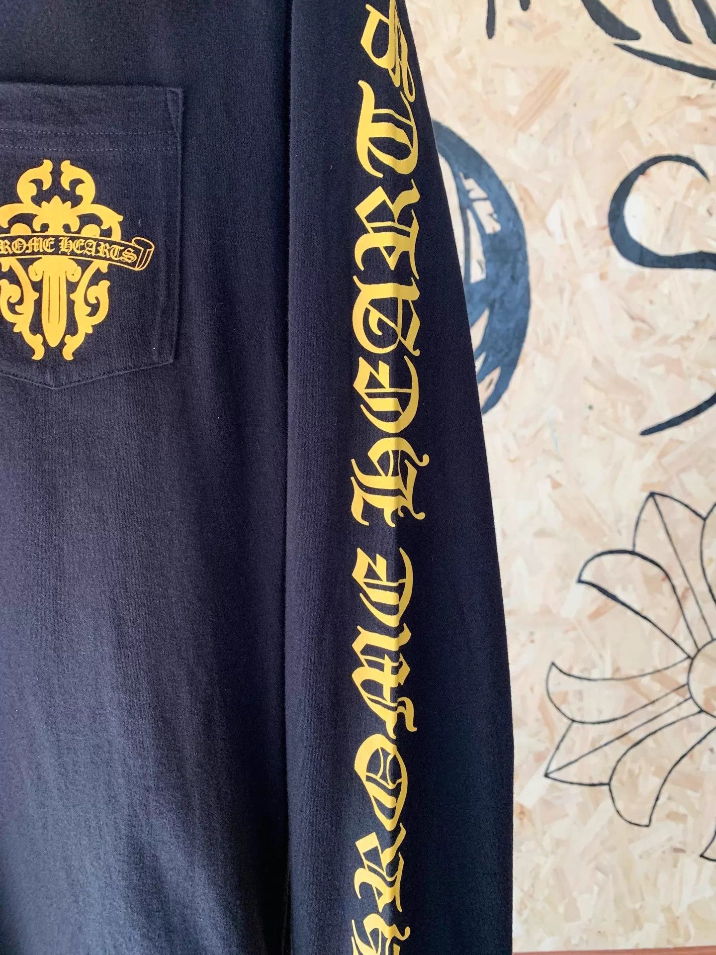 Chrome Hearts Chrome Hearts Black Sword Yellow Letter Script LS Size US S / EU 44-46 / 1 - 6 Thumbnail
