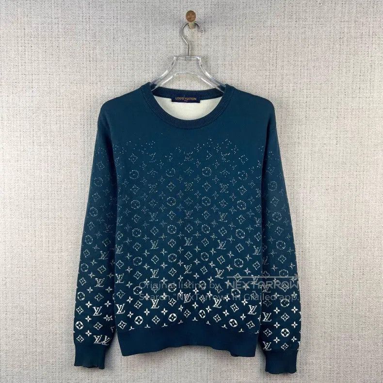 Louis Vuitton Logo Jacquard Accent Crew Neck Long Sleeve S