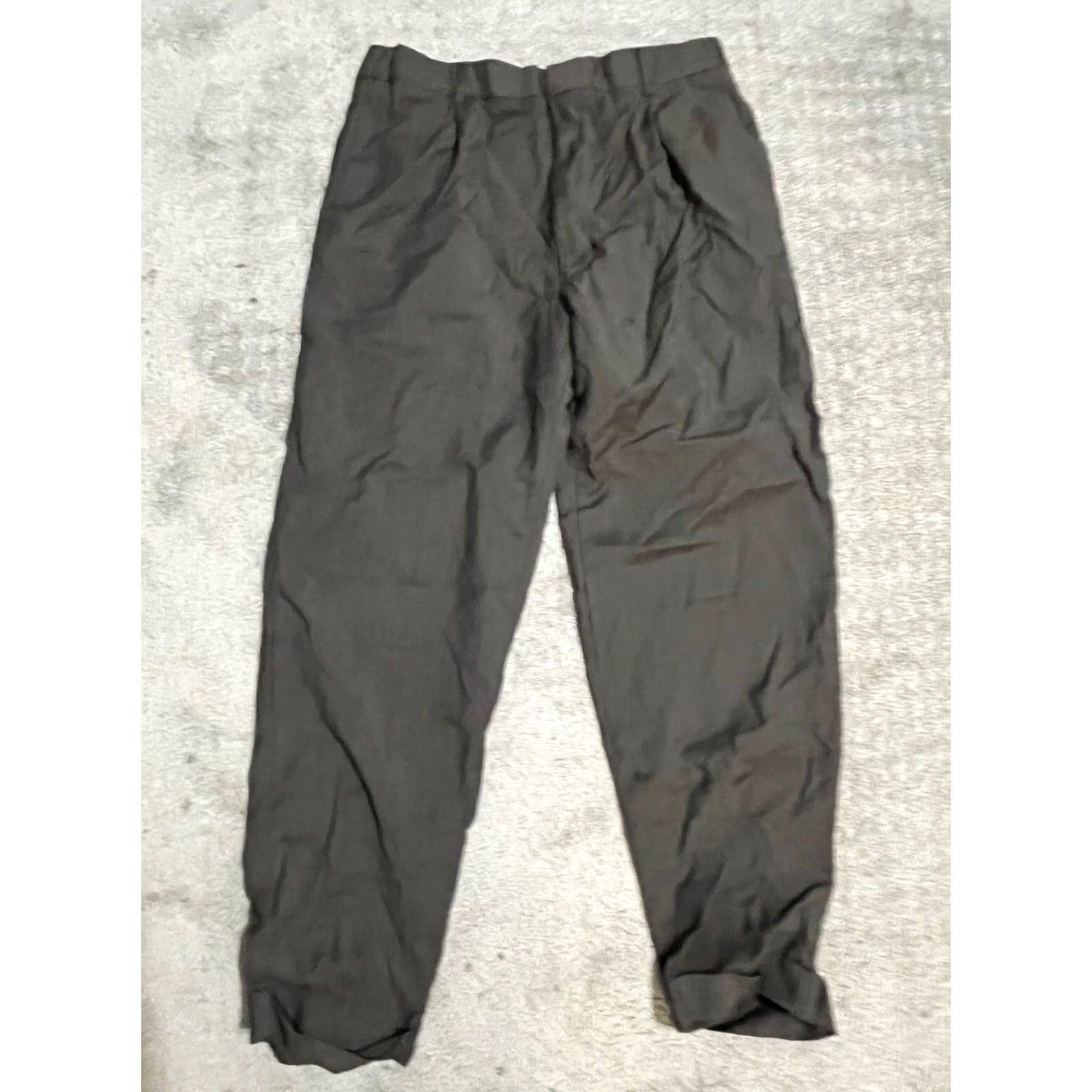 Calvin Klein Calvin Klein Pants Dress Wool 100% 34 x 30 Brown Twill Pleated Cuffed Regular Mens Trousers Size US 34 / EU 50 - 2 Thumbnail