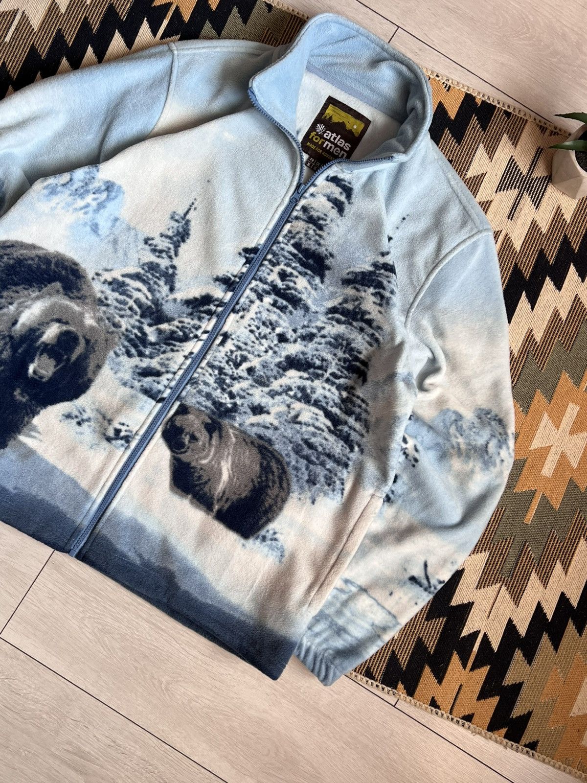 The Mountain × Vintage Vintage 00s Animal Bear Fleece Zip Sweater Jacket Size US XL / EU 56 / 4 - 3 Thumbnail