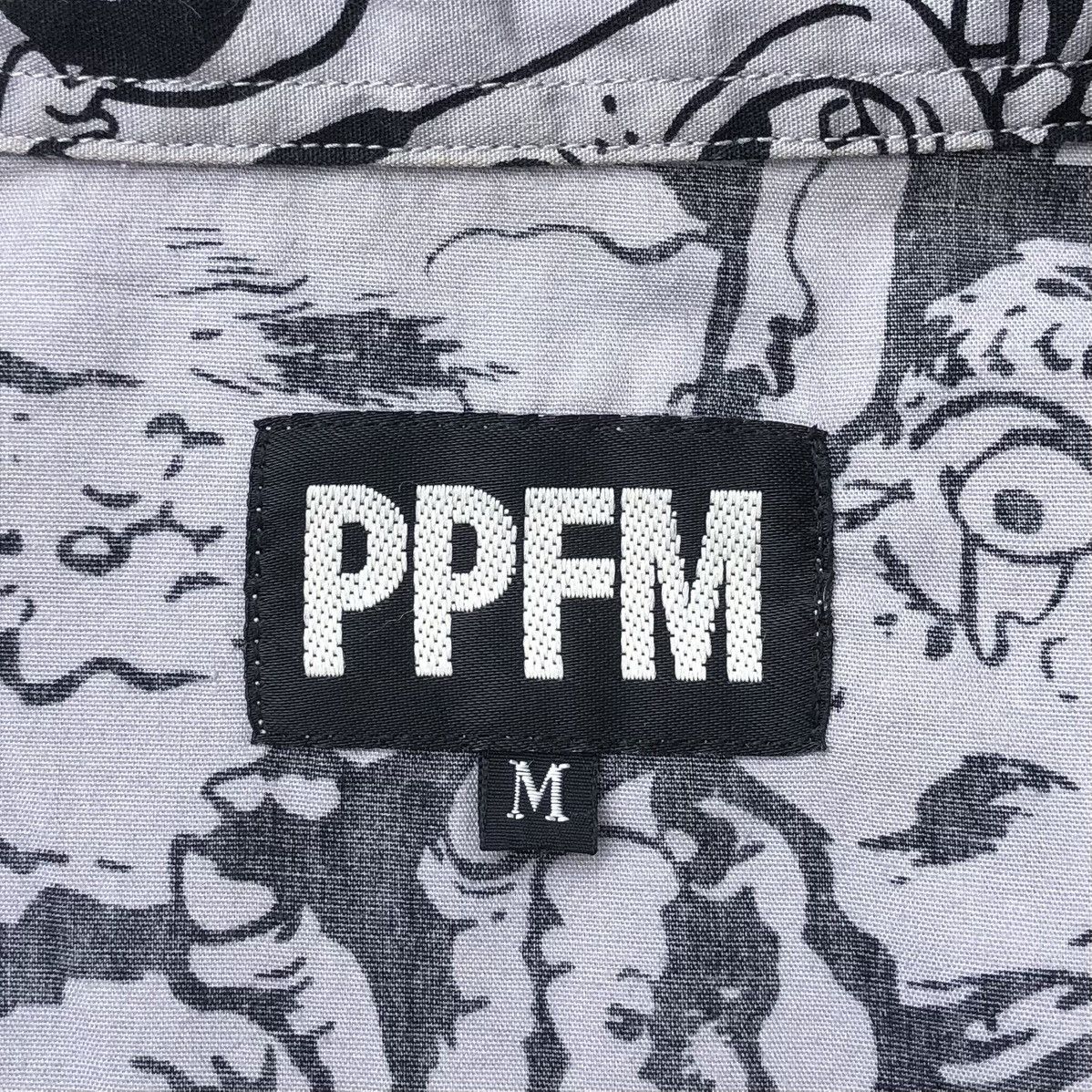 PPFM PPFM Mens Grey & Black All Over Printed Short Sleeve Shirt Size US M / EU 48-50 / 2 - 15 Thumbnail