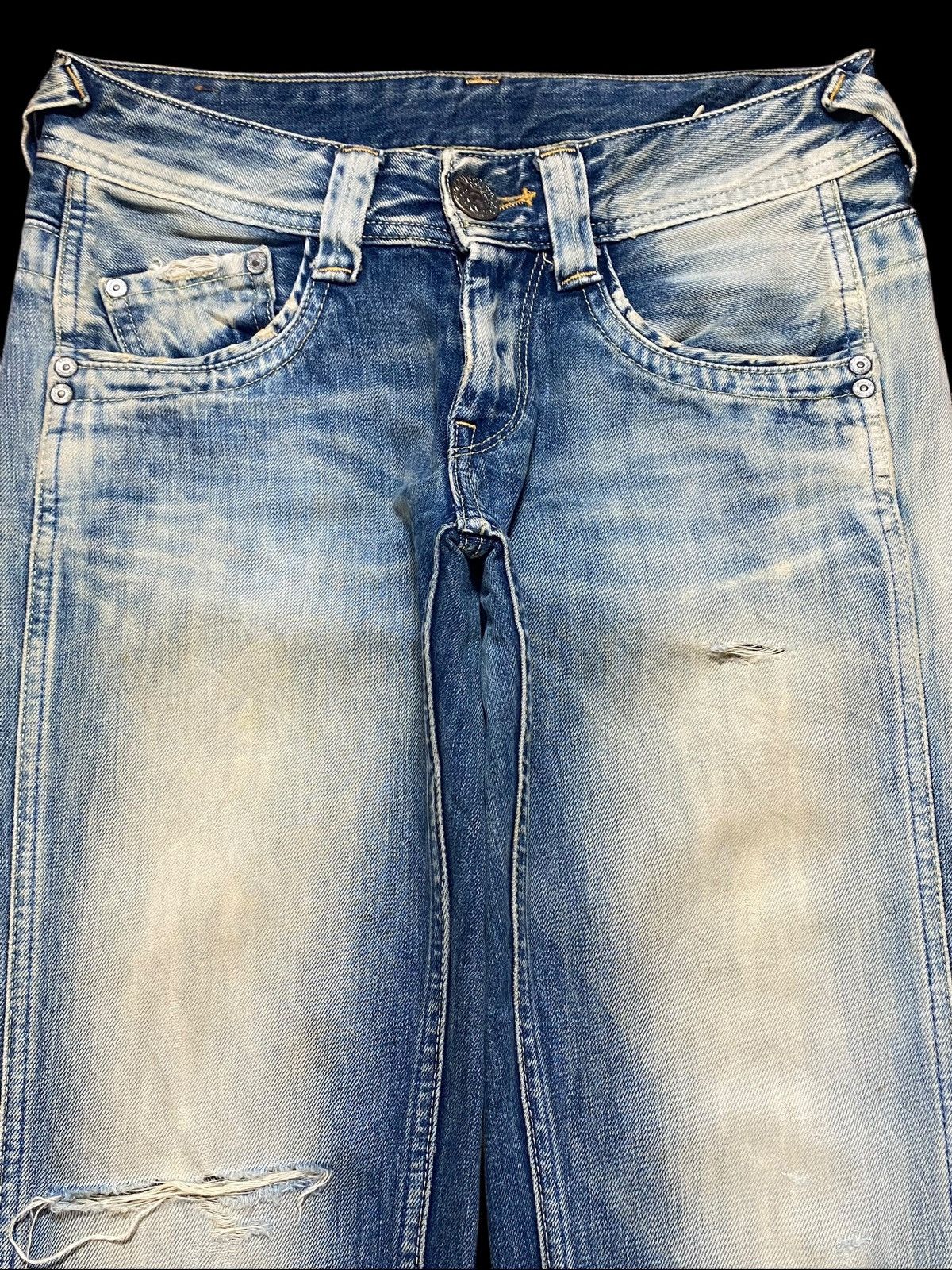Hysteric Glamour Vintage Pepe Fade Wash Little Bootcut Style Distressed Jeans Size US 29 - 3 Thumbnail