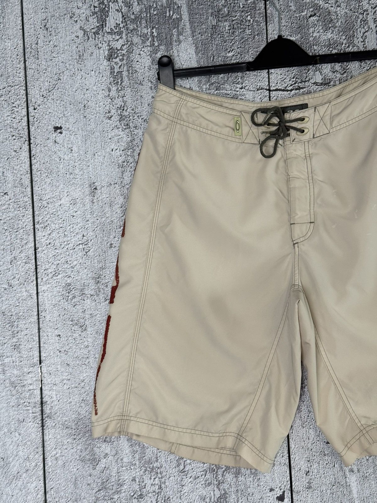 Oakley Vintage Oakley Beige Board Shorts Surf Swim Trunks Big Logo Size US 34 / EU 50 - 6 Thumbnail