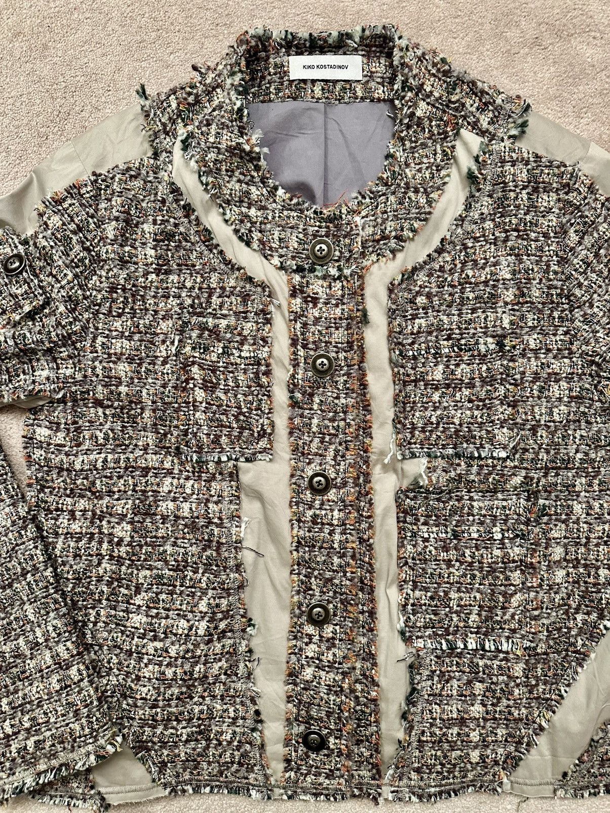 Kiko Kostadinov Kiko Kostadinov Aomnium Tweed Patchwork Jacket 48 Size US M / EU 48-50 / 2 - 3 Thumbnail