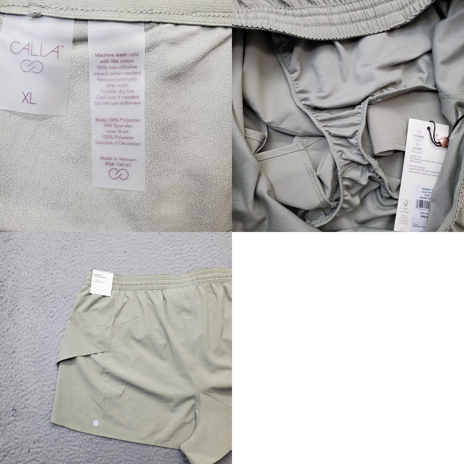 Vintage CALIA Hotty Hot Shorts Womens XL Green Lined Stretch Athletic Relaxed High Rise Size 40" / US 18 - 8 Thumbnail