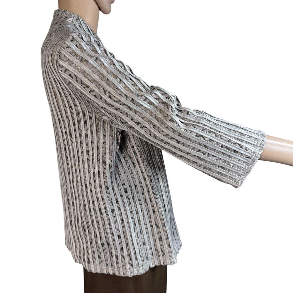 Chicos NWT New $149 Chico's Travelers Vera Mocha Cream Lace Jacket Size M / US 6-8 / IT 42-44 - 3 Thumbnail