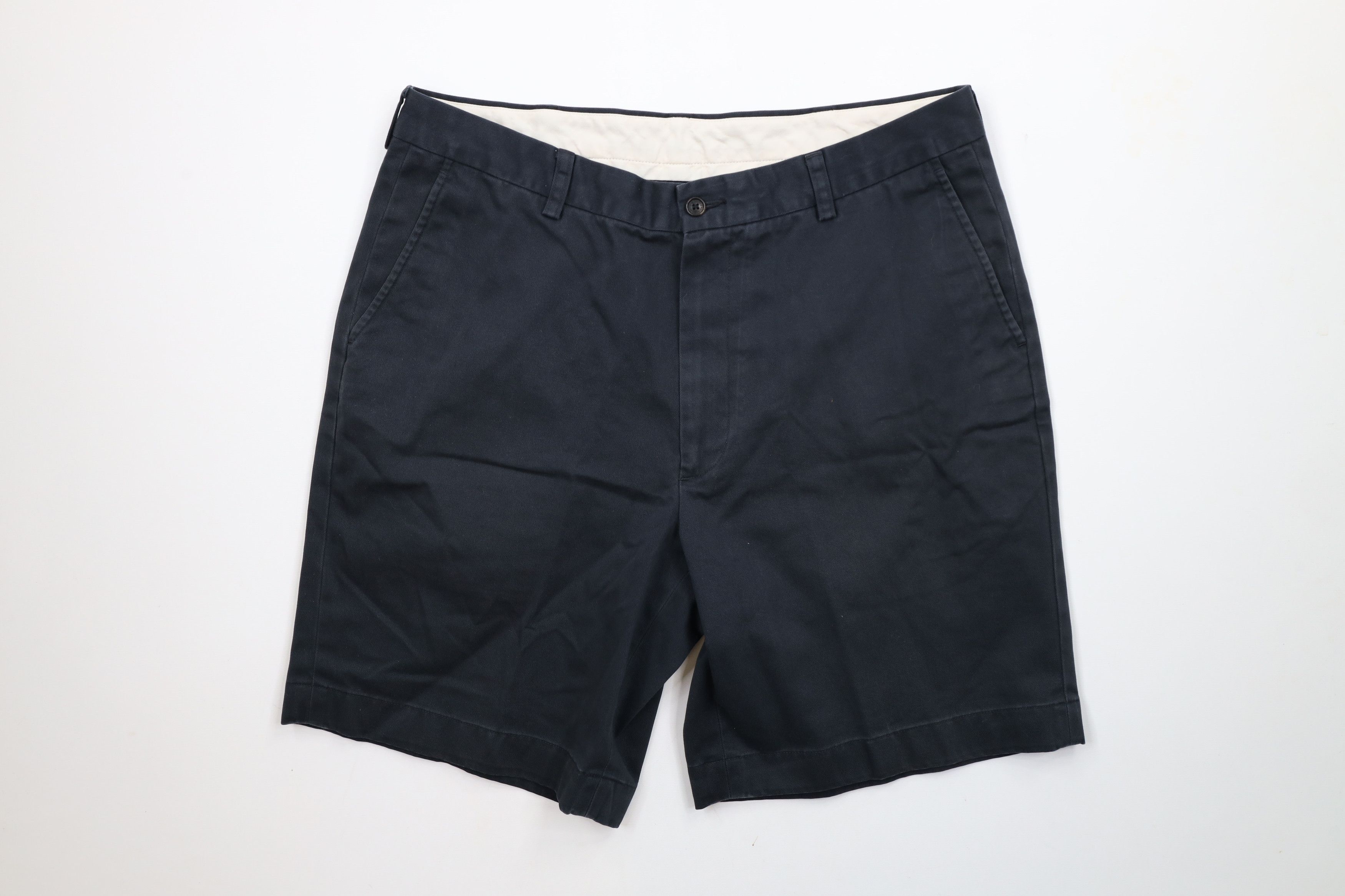Brooks Brothers × Vintage Vintage Brooks Brothers Heavyweight Chino Shorts Navy Blue Size US 35 - 1 Thumbnail