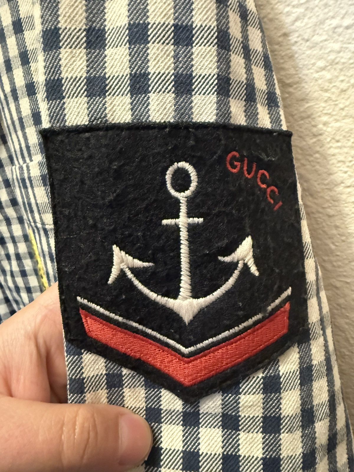 Gucci Gucci x Freya Hartas Patch Gingham Chore Jacket 🧶 Size US M / EU 48-50 / 2 - 4 Thumbnail