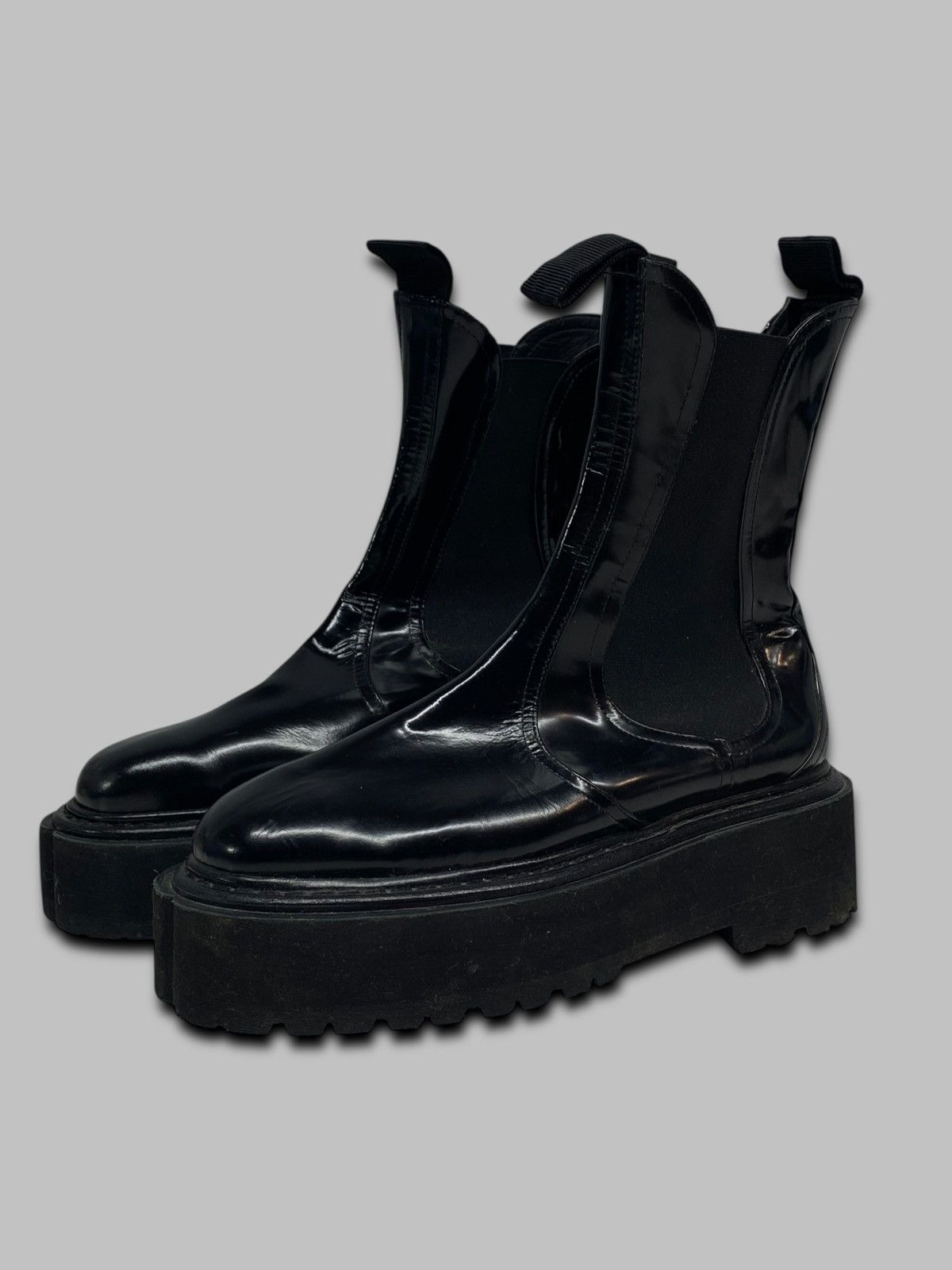 Simone Rocha Simone Rocha Patent Leather Black Boots Avant Garde Size US 12.5 / EU 45-46 - 2 Thumbnail