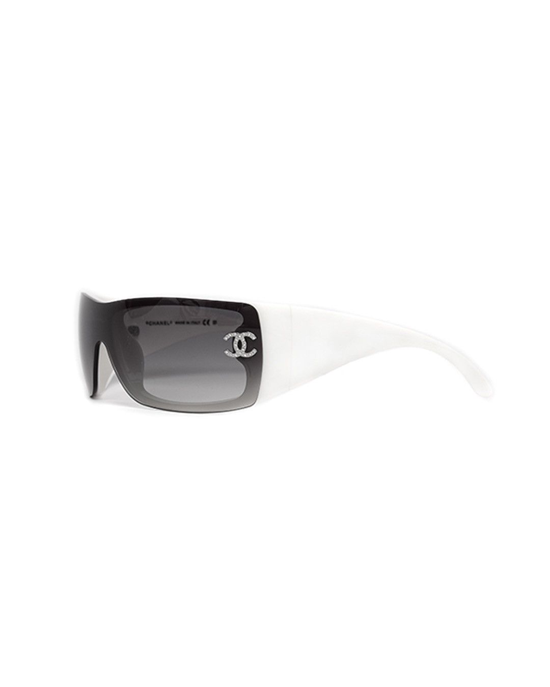 image of Vintage Chanel Glasses With Rhinestones Logo in White, Women's