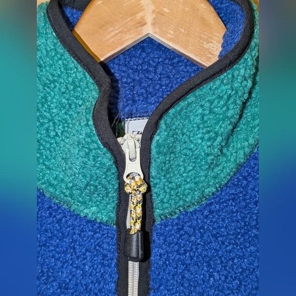 Zara Zara Colorblock Sherpa Fleece Vest EUR 40 M Blue Teal Cream Size US M / EU 48-50 / 2 - 5 Thumbnail