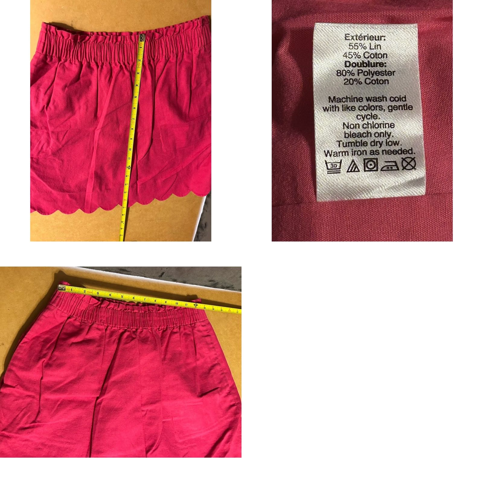 J.Crew J.CREW Linen Blend Skirt Women Size 8 Pink Scalloped Trim Elastic Waist Knit Solid Long Vintage: No Size 30" / US 8 / IT 44 - 8 Thumbnail