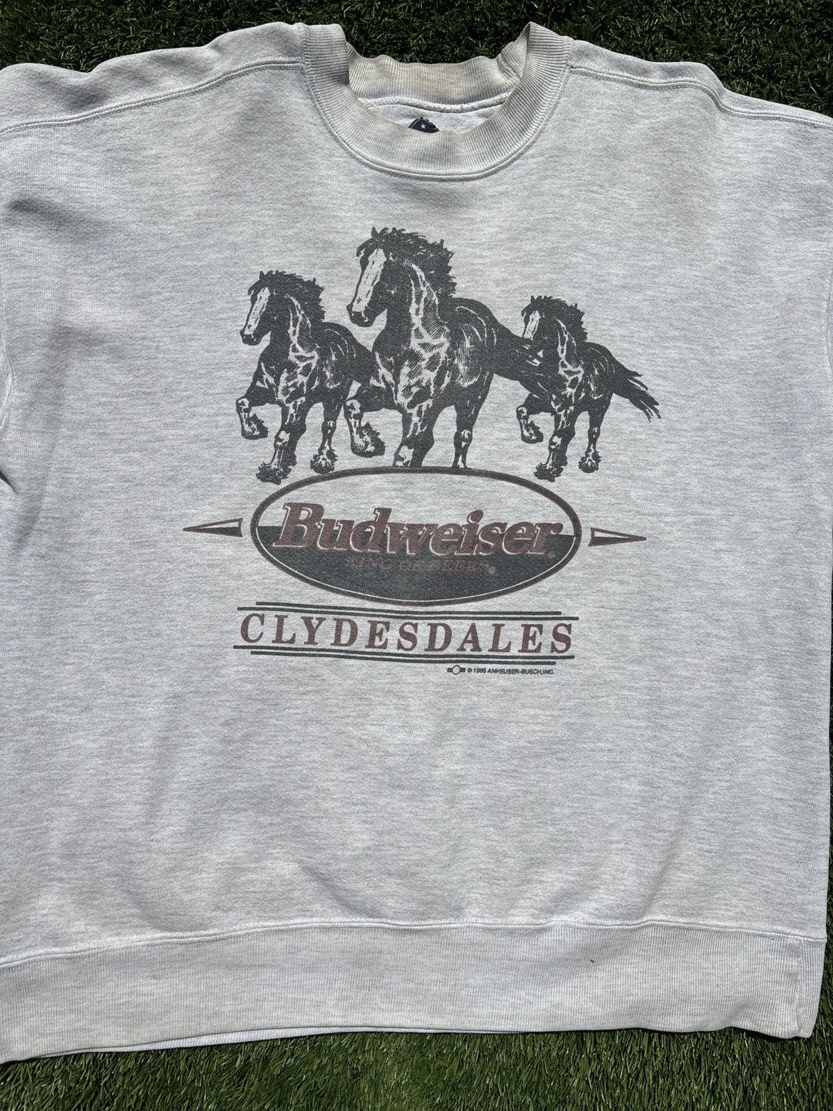 Budweiser × Vintage 1995 Budweiser Horse Sweatshirt Size US XL / EU 56 / 4 - 2 Thumbnail