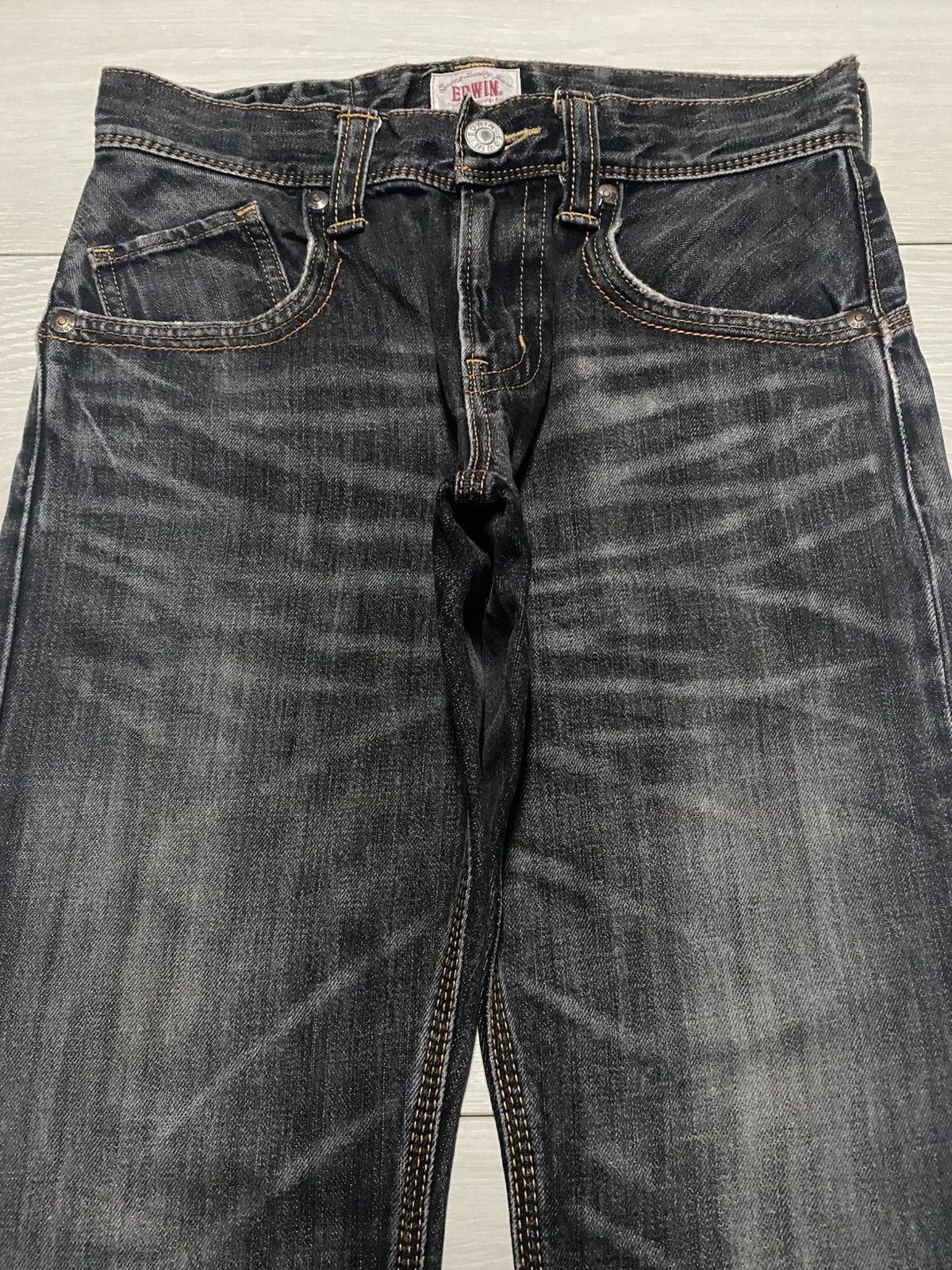 Edwin Japanese Edwin Xv Black Denim Buckle Back Loose Jeans Size US 30 / EU 46 - 3 Thumbnail