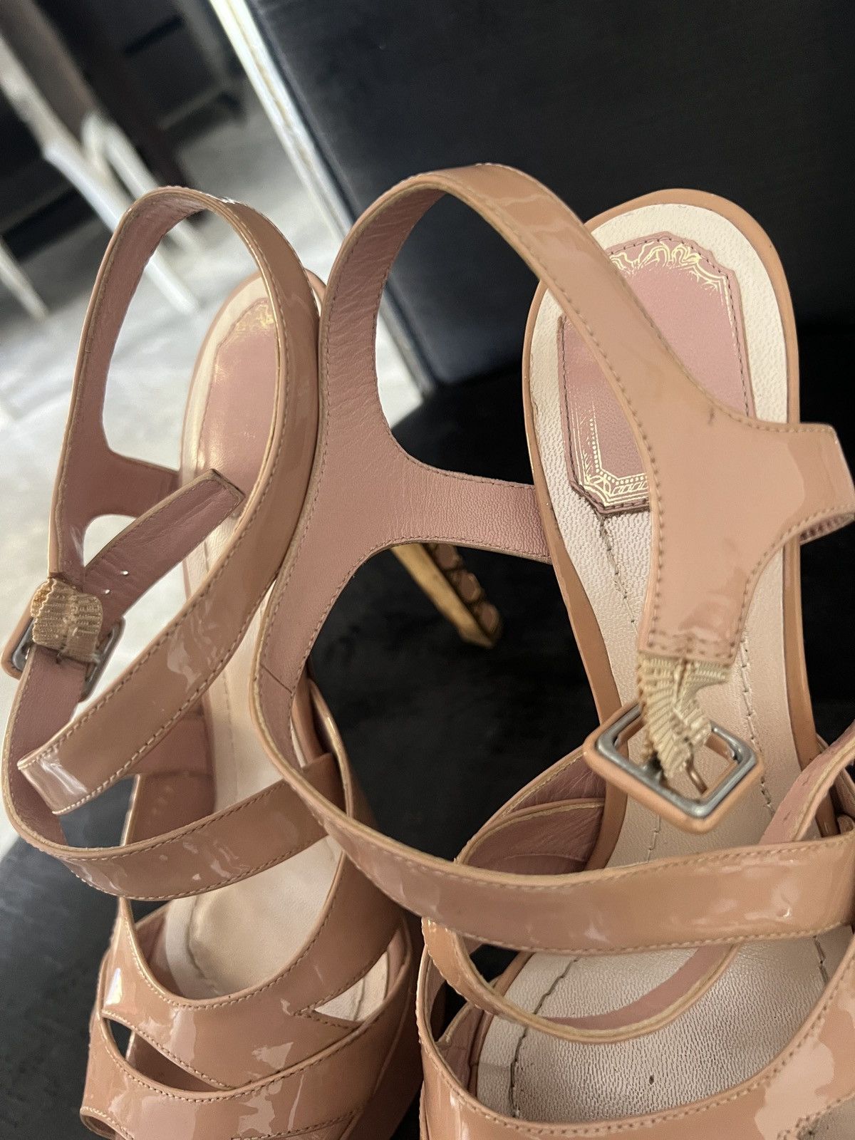 Dior Dior Nude Patent Leather Platform Heels Size US 8.5 / IT 38.5 - 7 Thumbnail