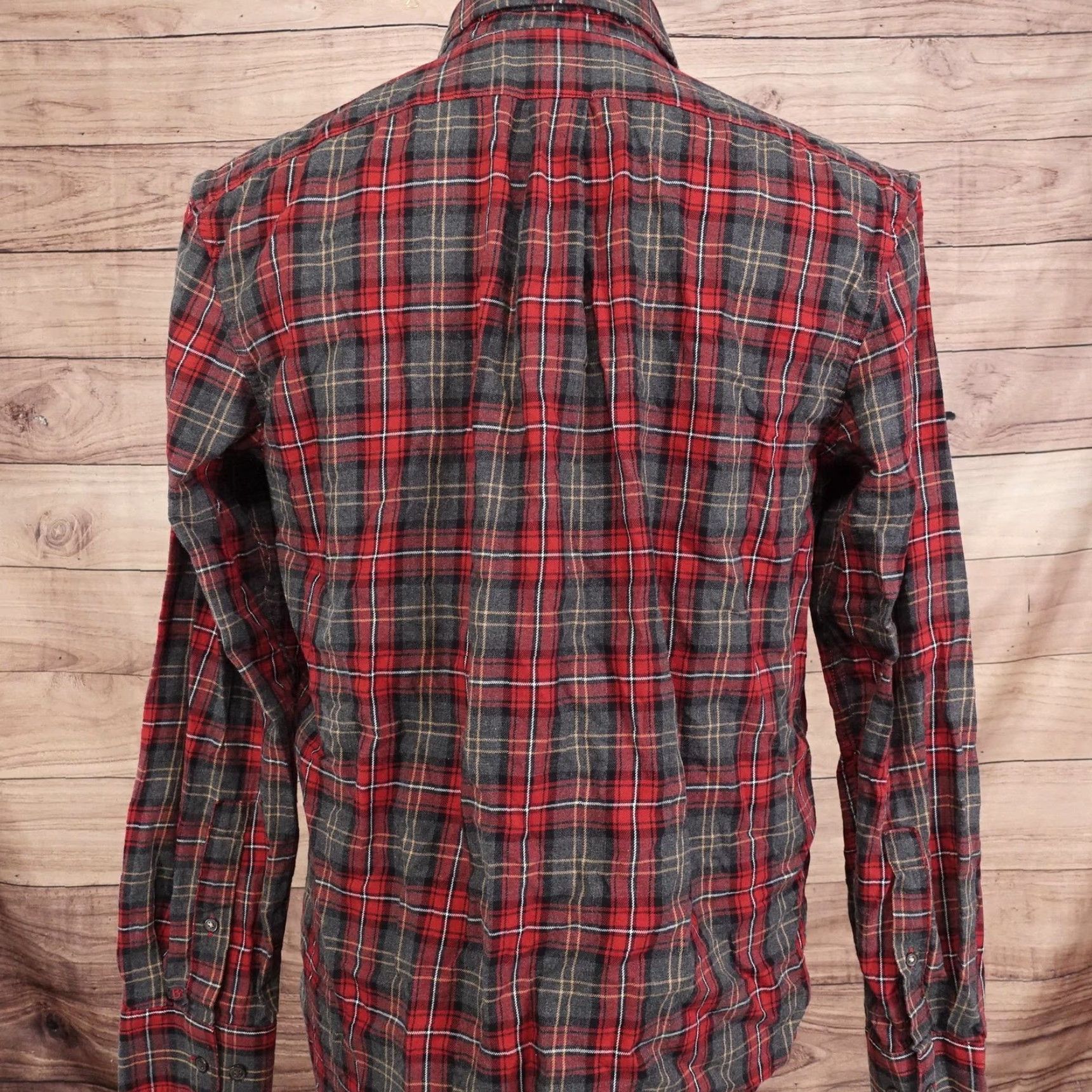 Banana Republic Banana Republic Mens Shirt Medium Casual Flannel Plaid Button-Down Long Sleeve Cotton Red Black Size US M / EU 48-50 / 2 - 4 Thumbnail