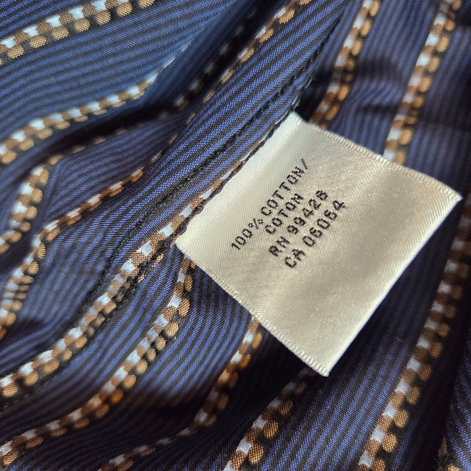 BUGATCHI Bugatchi Uomo XL Blue Stripe Cotton Button Down Shirt Size US XL / EU 56 / 4 - 5 Thumbnail