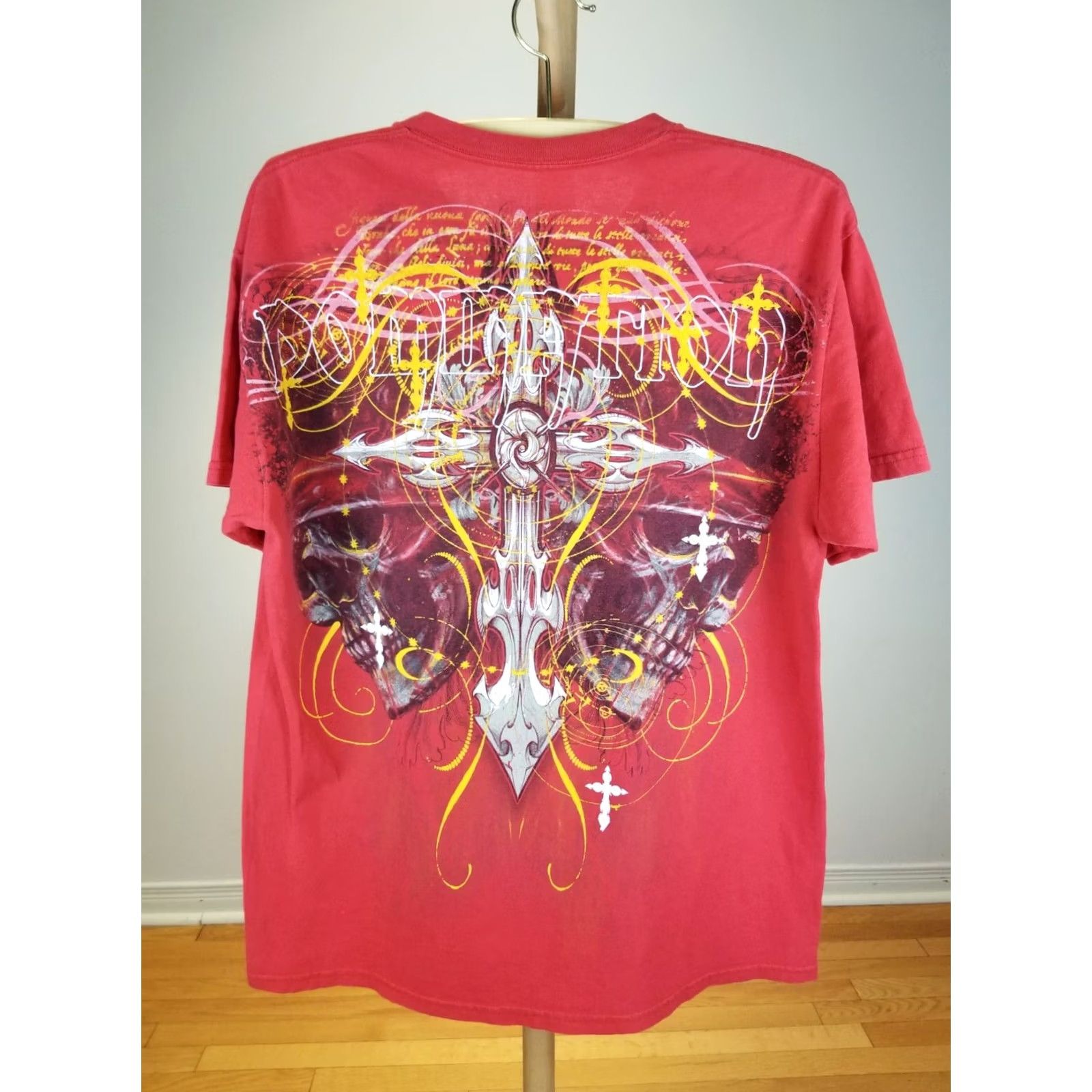 Vintage VINTAGE Y2K ELITE MMA RED SKULL CROSS COTTON T-SHIRT SZ LARGE Size US L / EU 52-54 / 3 - 2 Thumbnail