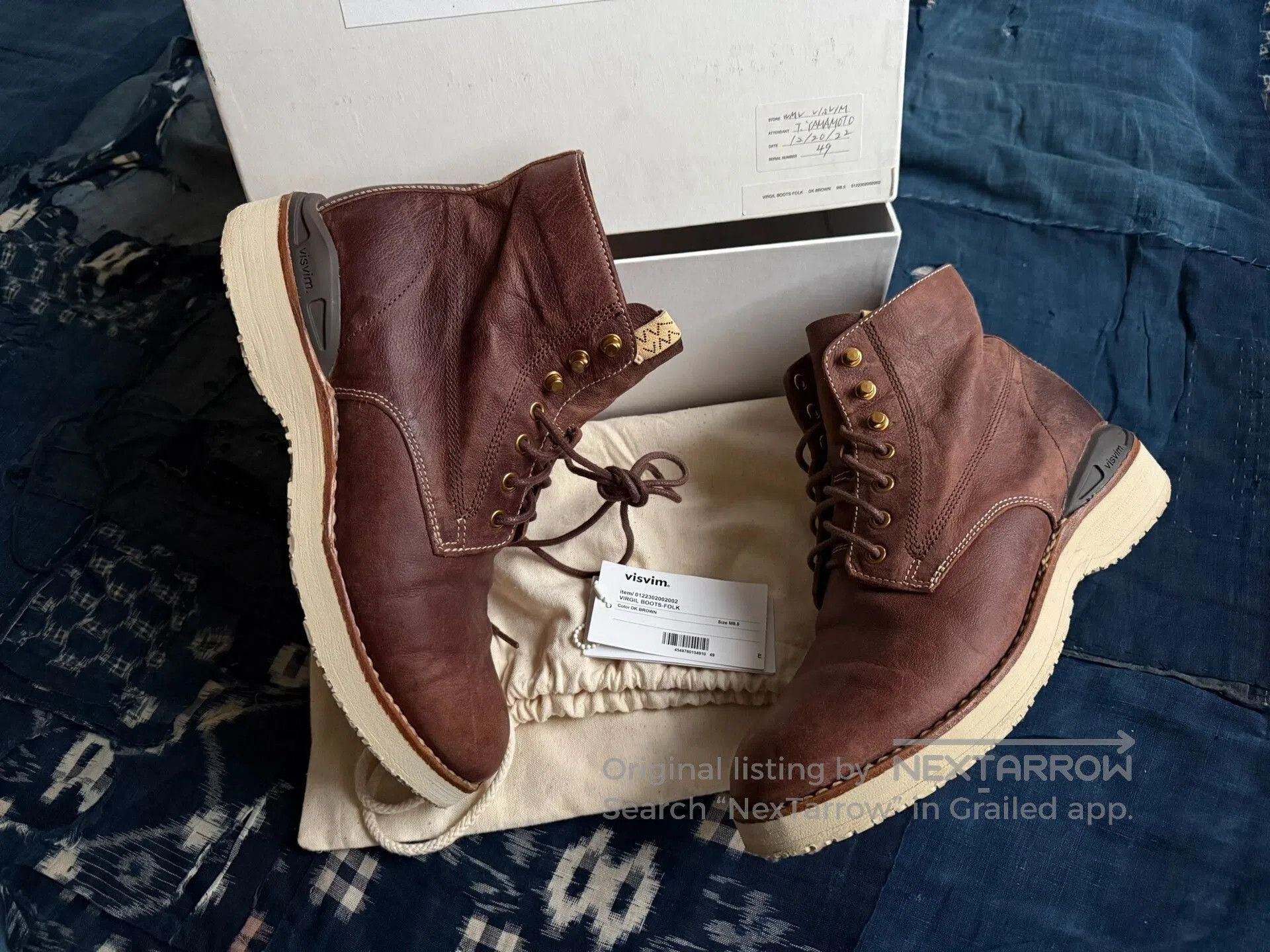 Visvim VISVIM Virgil Folk Boots in Dark Brown. Size US 8.5 / EU 41-42 - 1 Thumbnail