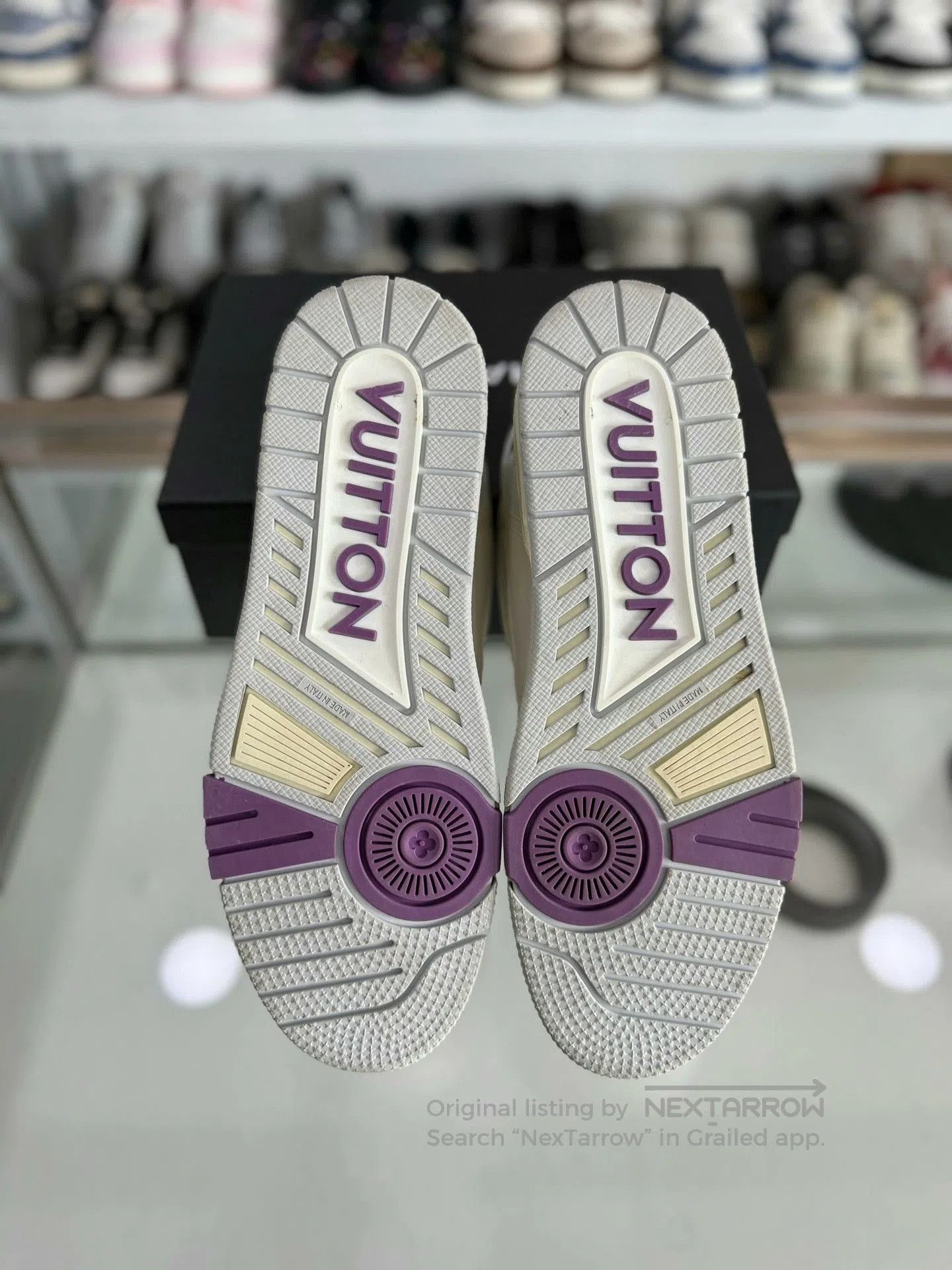 Louis Vuitton Louis Vuitton LV Trainer White Purple Velcro 42.5. Size US 9.5 / EU 42-43 - 4 Thumbnail