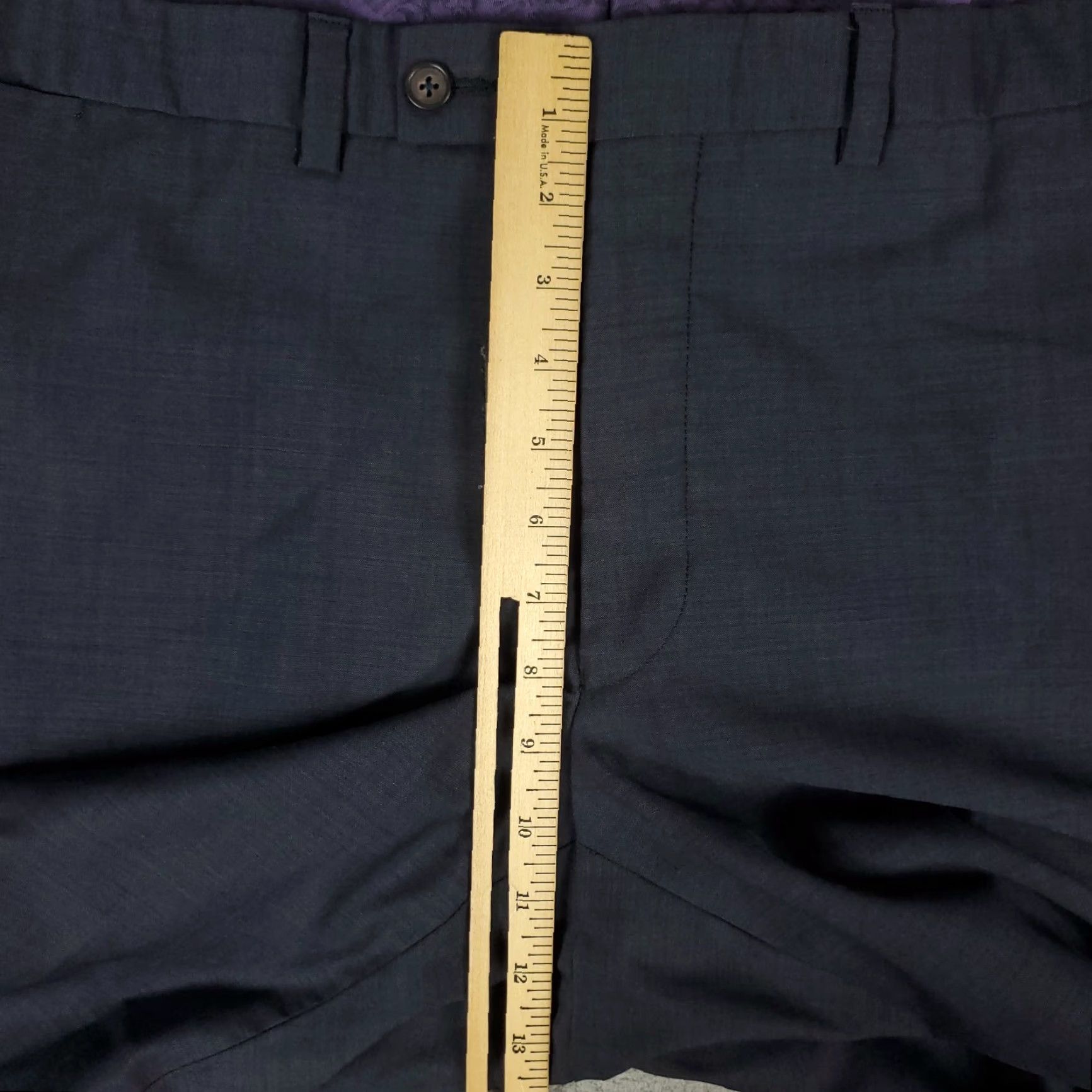 Ted Baker Ted Baker London Pants Mens 42x35 Blue/Gray Flat Front Dress Chino Trousers * Size US 42 / EU 58 - 4 Thumbnail