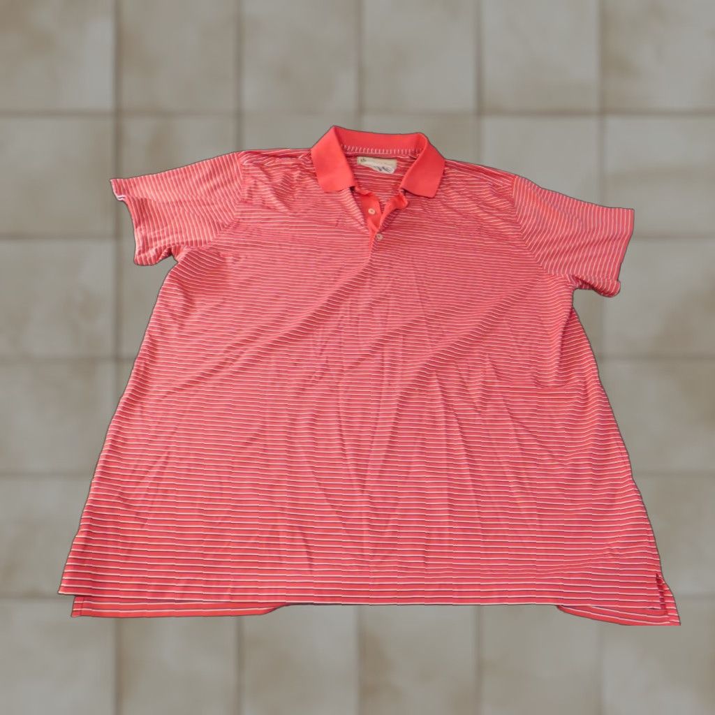 Vintage Donald Ross Polo 2XL Mens Red Striped Knit Short Sleeve Golf Performance Stretch Shirt Size US XXL / EU 58 / 5 - 1 Thumbnail