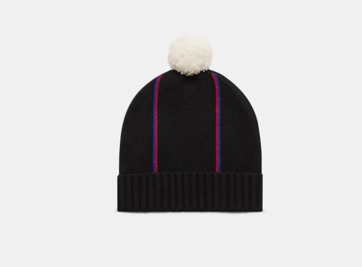 Dior o1w1db10325 Size: OS / 34UF Pompom Beanie Cap / Hat in Black Size ONE SIZE - 2 Thumbnail