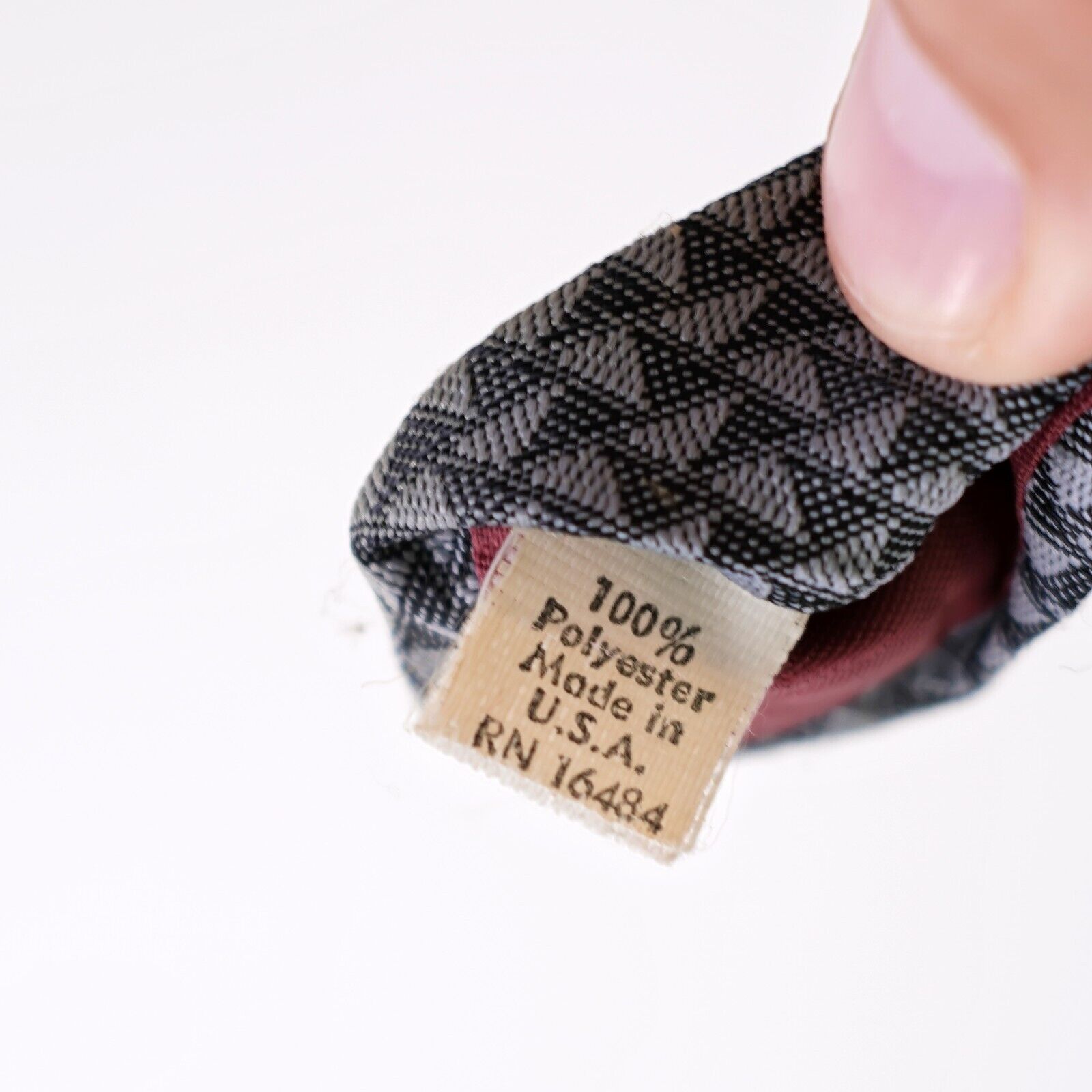 Designer The Men's Store Gray Silk Geometric Polyester Tie Size ONE SIZE - 4 Thumbnail