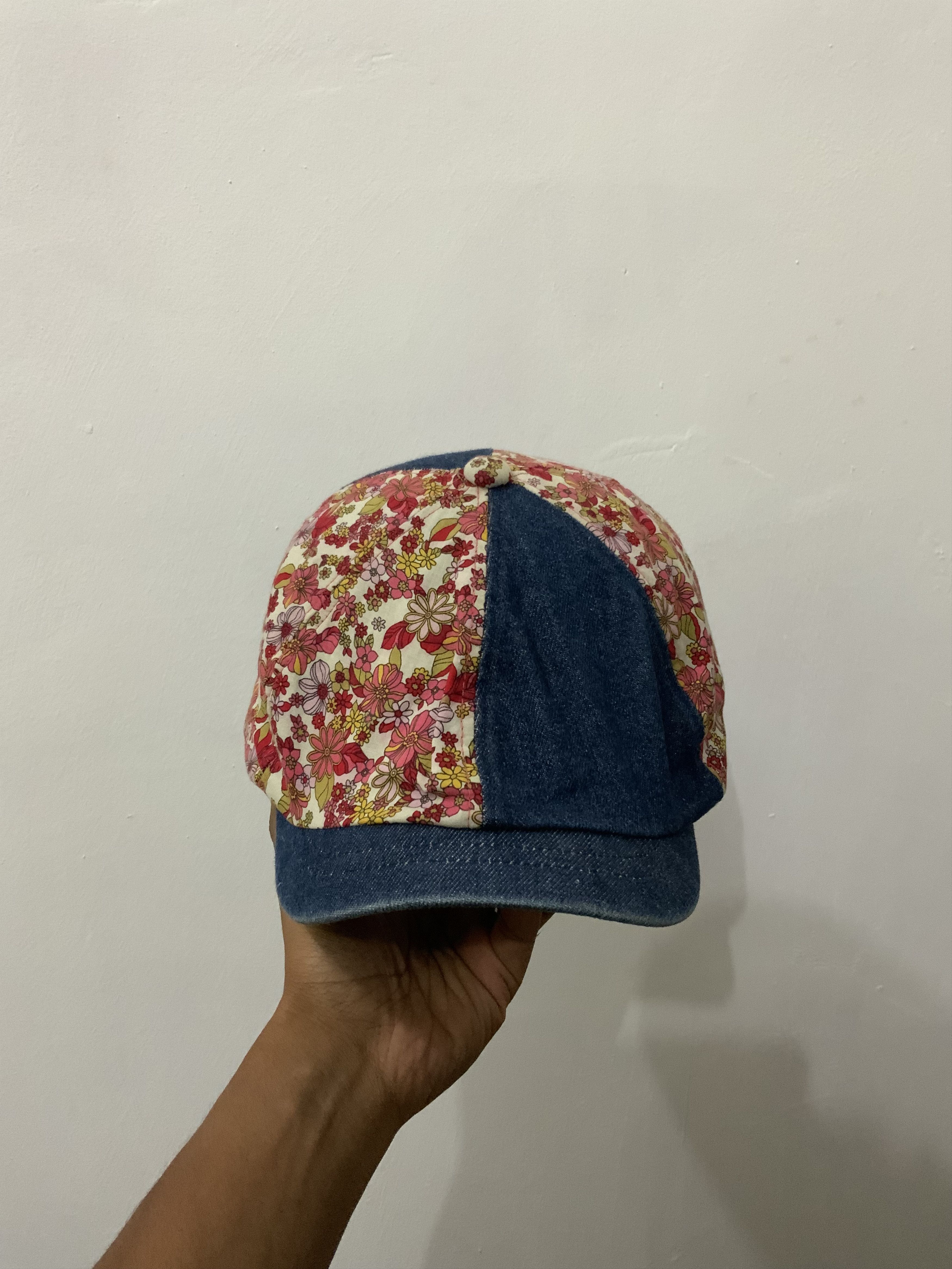 If Six Was Nine Denime Flower Patchwork Newsboy Hat Size ONE SIZE - 1 Thumbnail