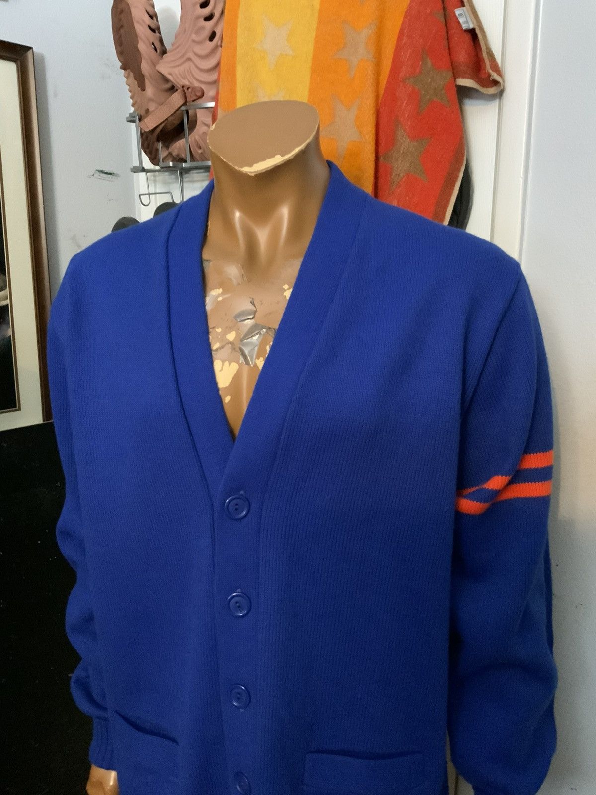 Vintage Vintage 60s 70s Hatchers MFG Stripe Varsity Cardigan Sweater Size US M / EU 48-50 / 2 - 8 Thumbnail
